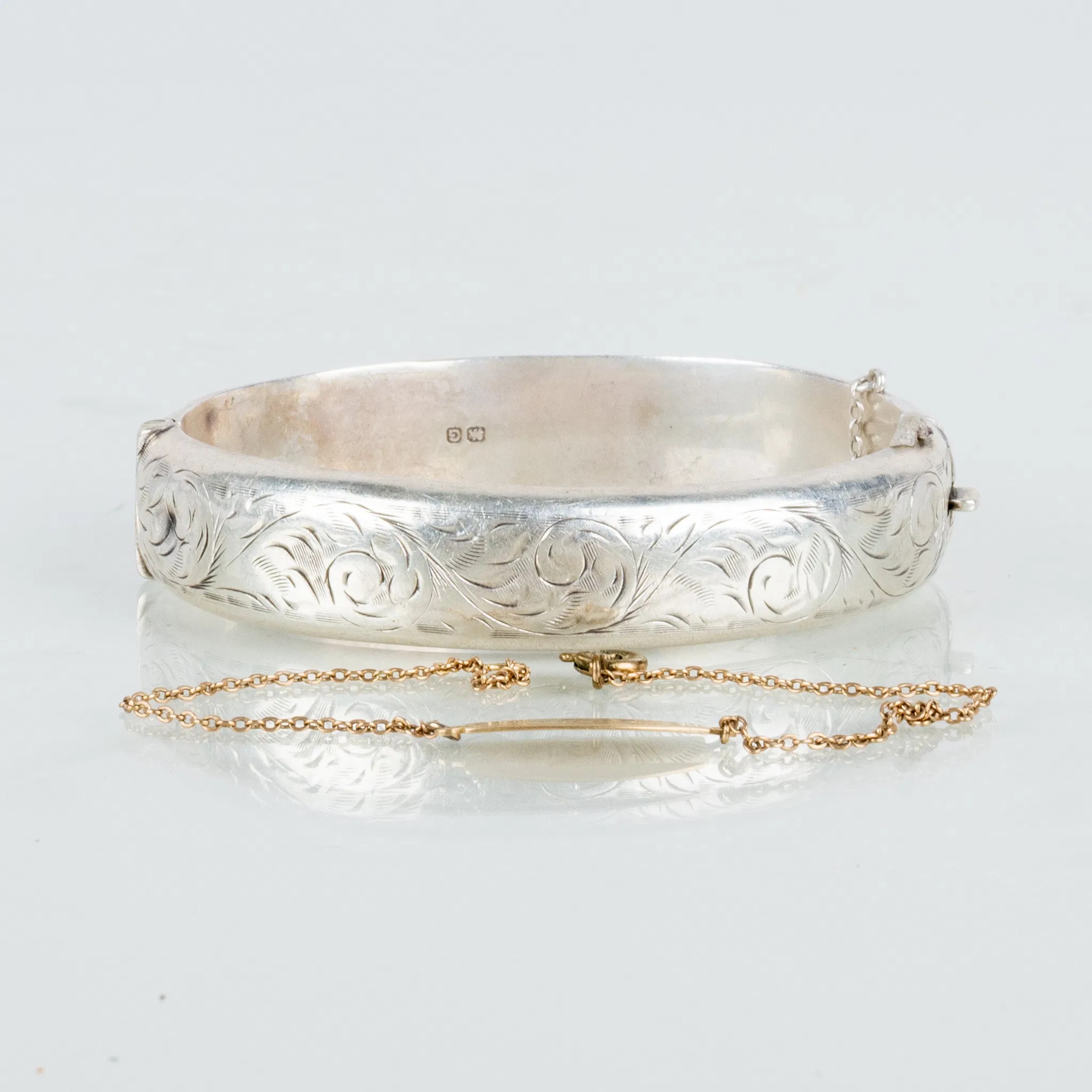 PULSERA Y PULSERA, plata y oro de 10 quilates, años 1900