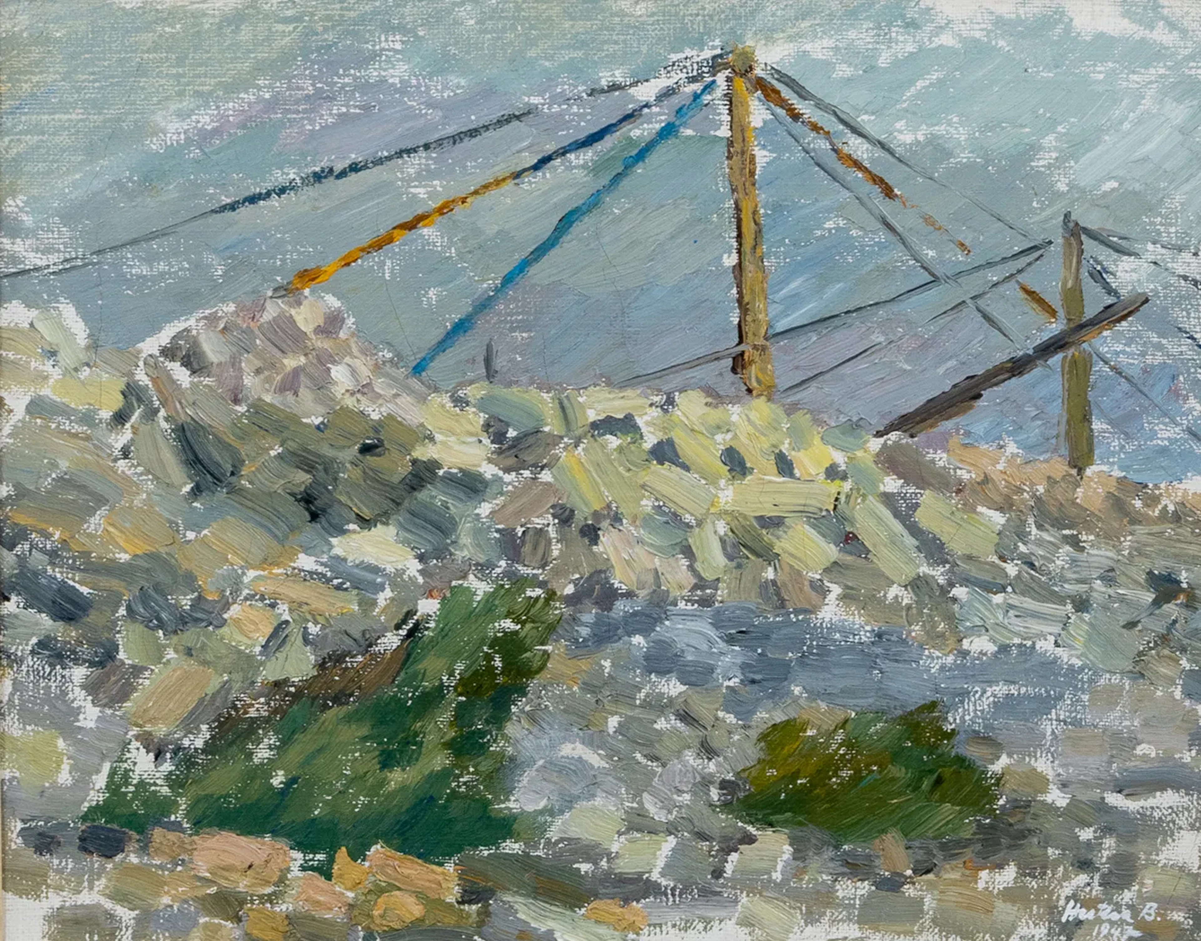 ARTISTA NON IDENTIFICATO, OLIO SU TELA, FIRMATO E DATATO Hertha B 1947