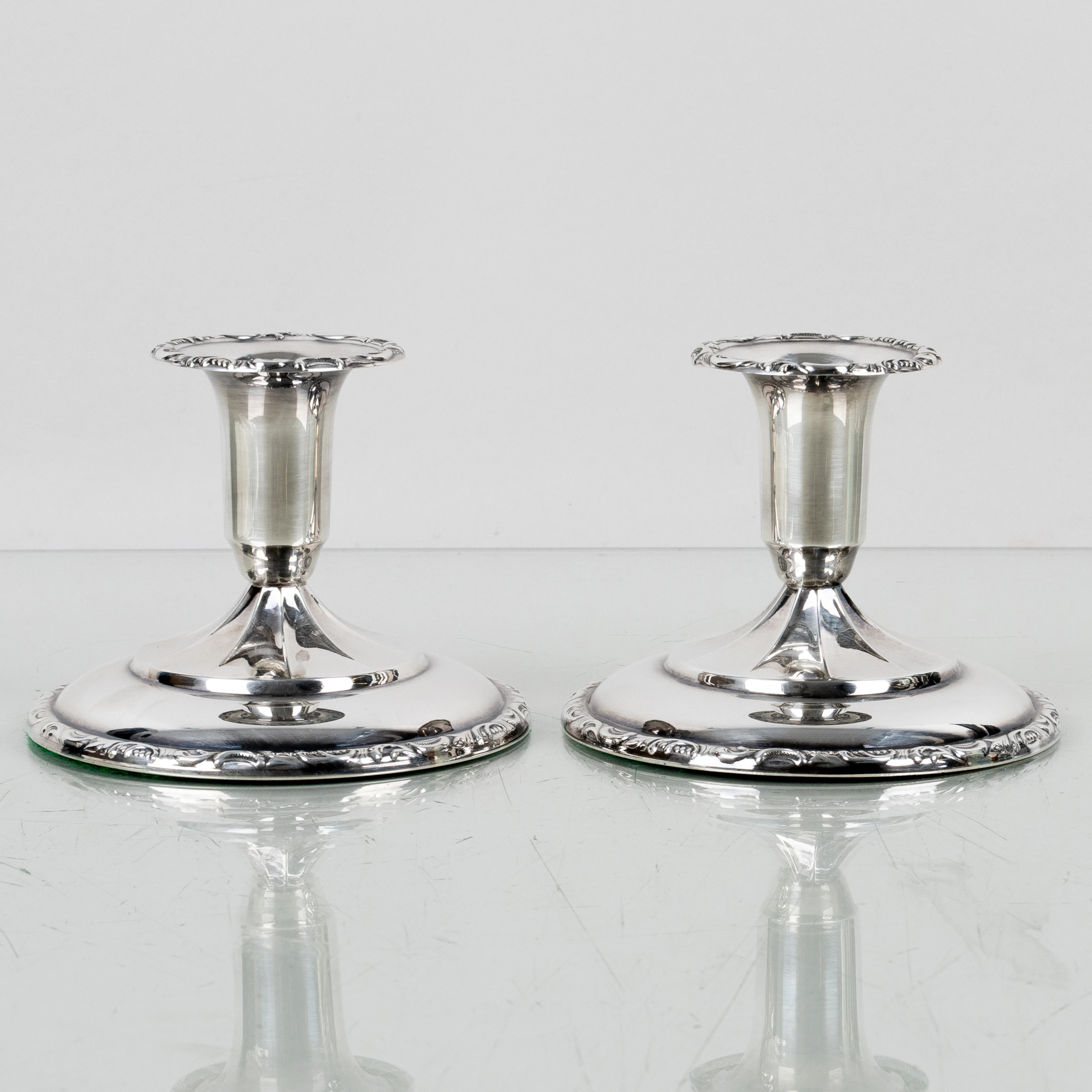 BOUGEOIRS, 1 paire, argent, années 1900, poids total env. 230 g