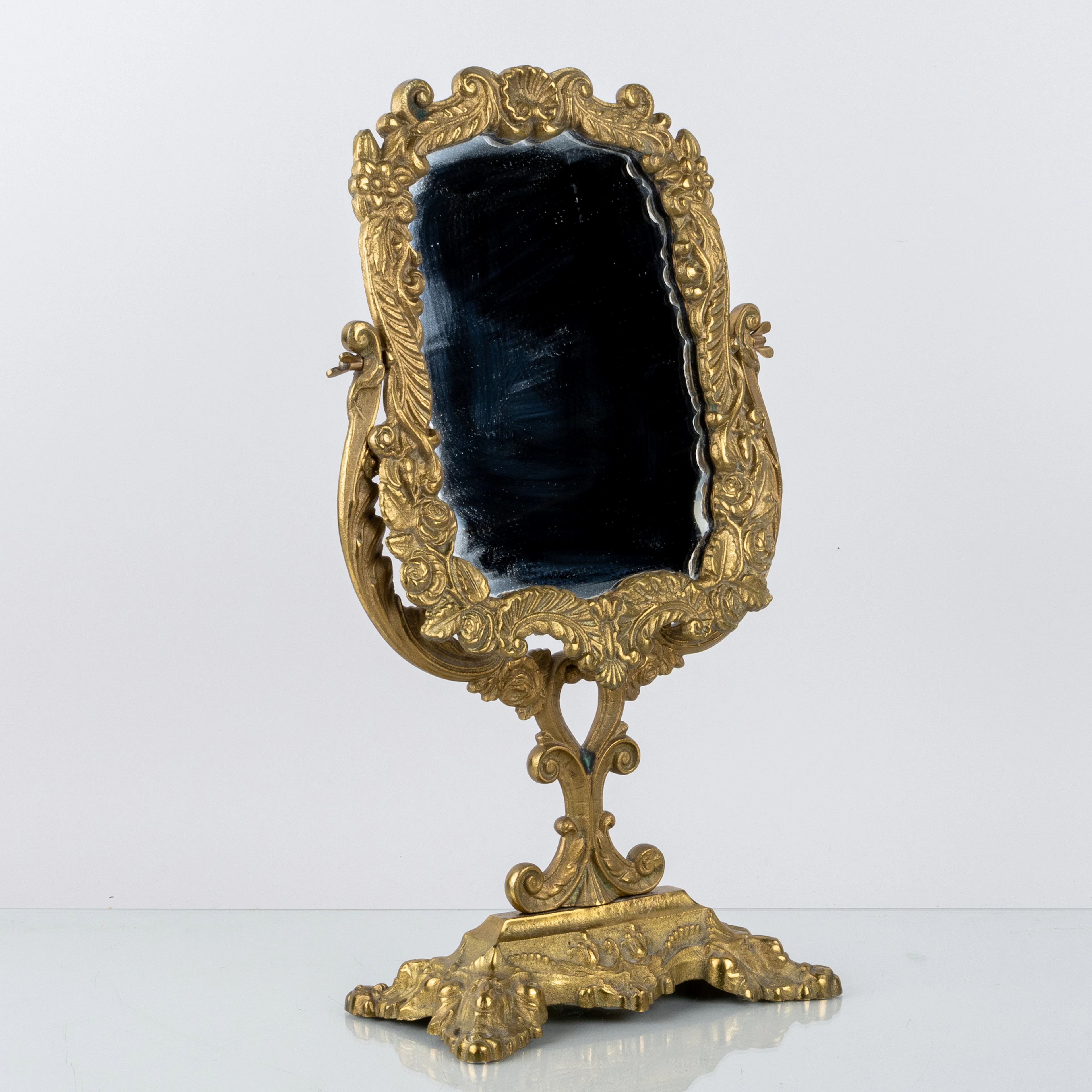 ESPEJO DE MESA, fundiciones bronceadas, siglo XX