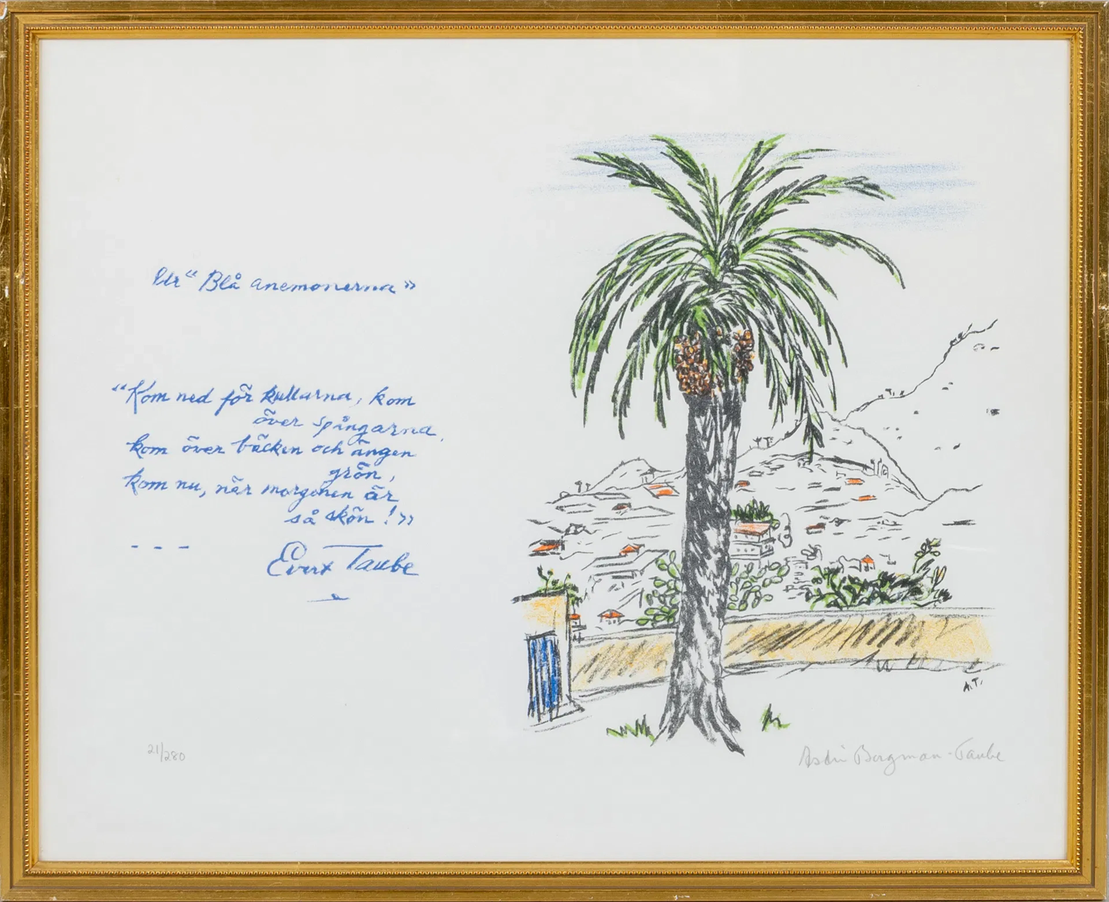 ASTRI BERGMAN TAUBE (1898–1980), Farblithografie, signiert und nummeriert 21/280