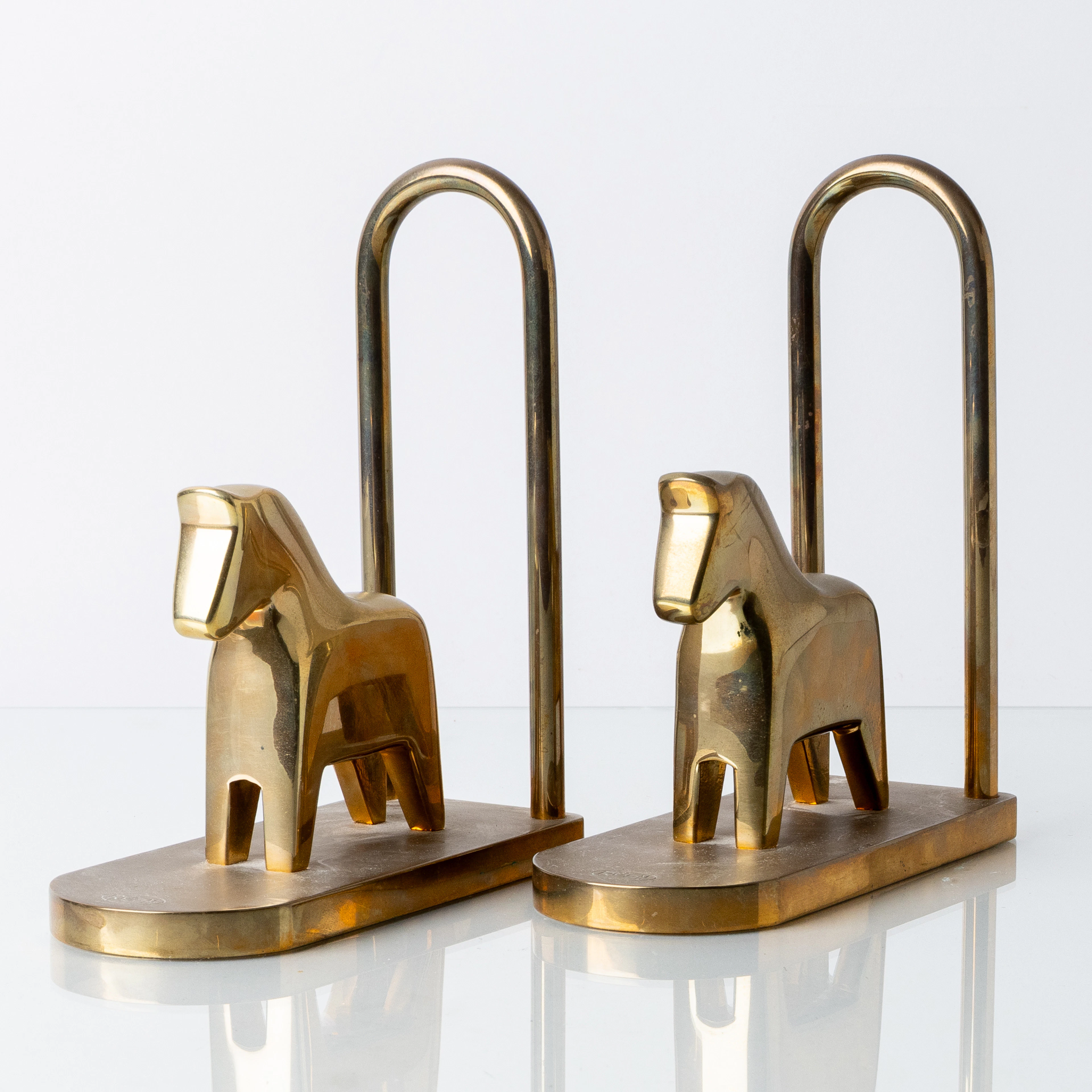 LOTTA HORN, a 1 pair, a brass bookend, Reijmyre brass, 2000s