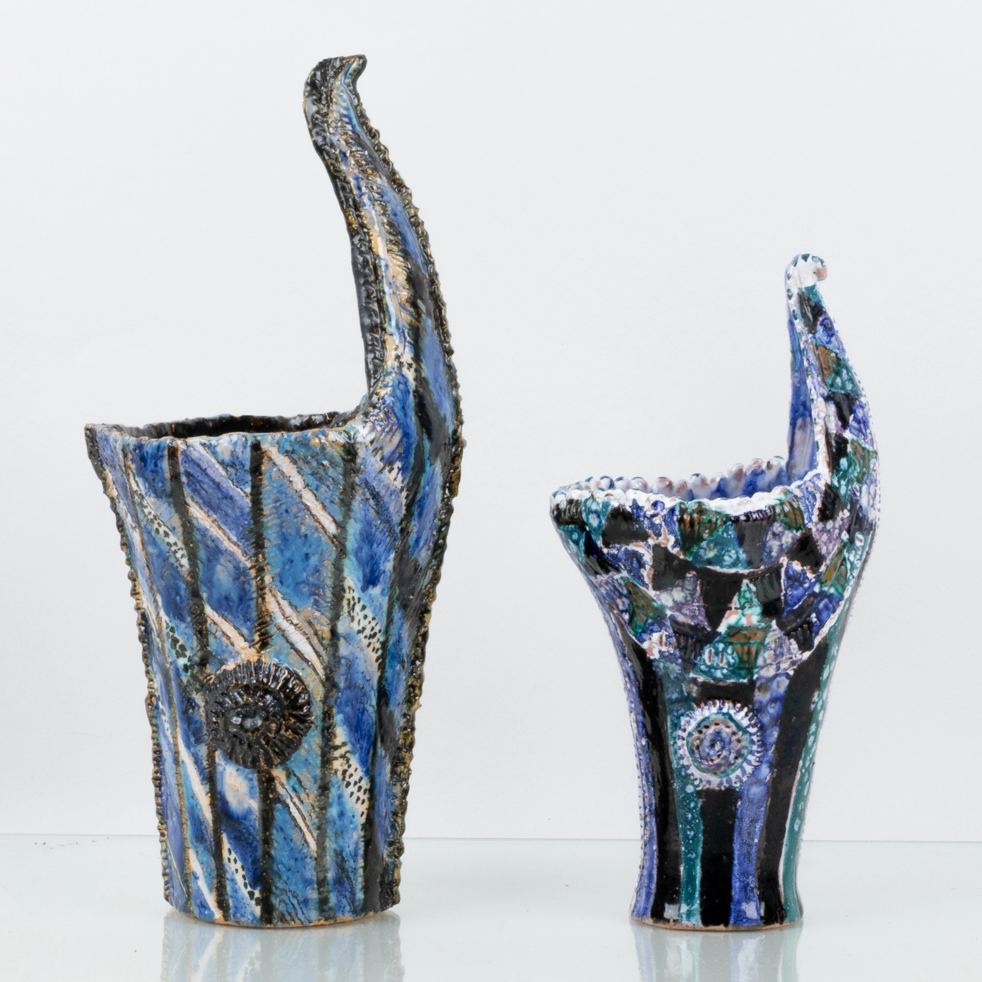 MARIANNE RICHTER (1916-2010), 2 sculture, ceramica, firmato con monogramma