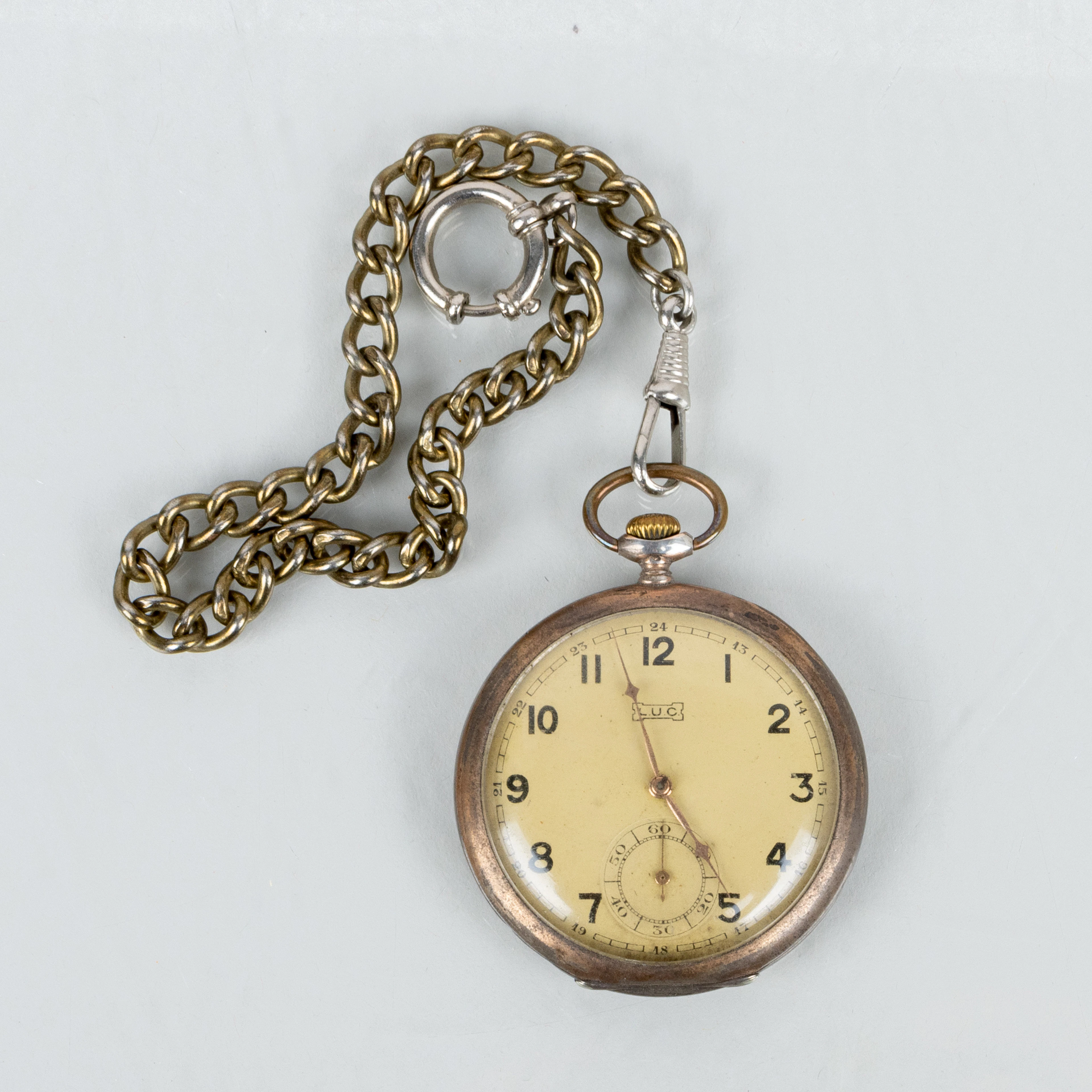 RELOJ DE BOLSILLO, plata, LUC, la primera mitad del siglo XX