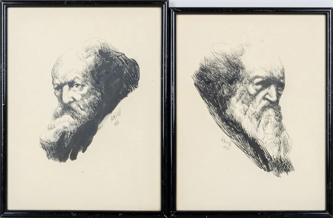 JOHAN LEKSELL (1874-1932), 2 dibujos a tinta, firmados y fechados