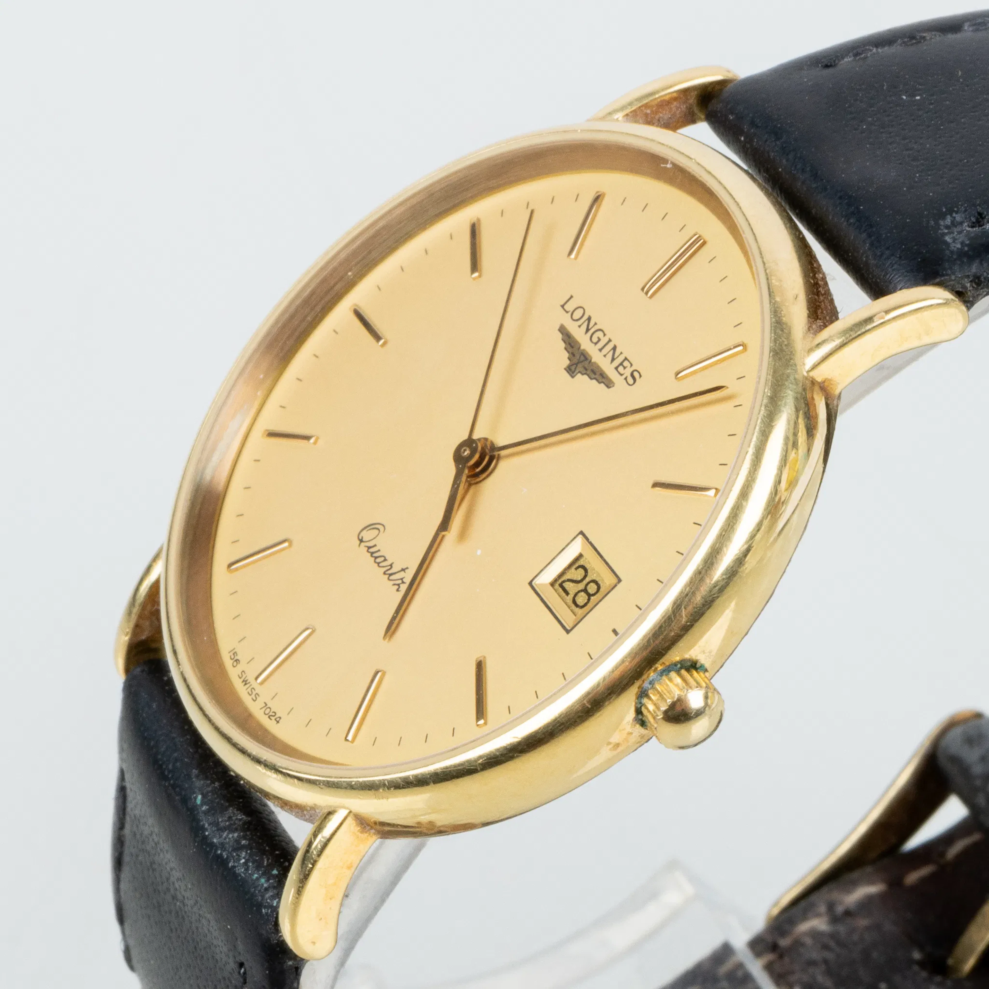 RELOJ DE PULSERA MASCULINO, oro de 18 quilates, Longines, segunda mitad del siglo XX
