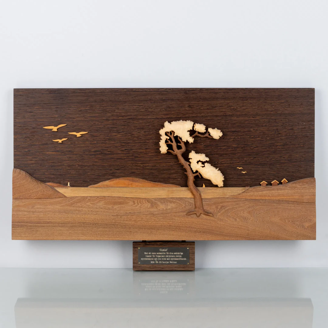 GUNNAR KANEVAD, a wooden wall relief, signed