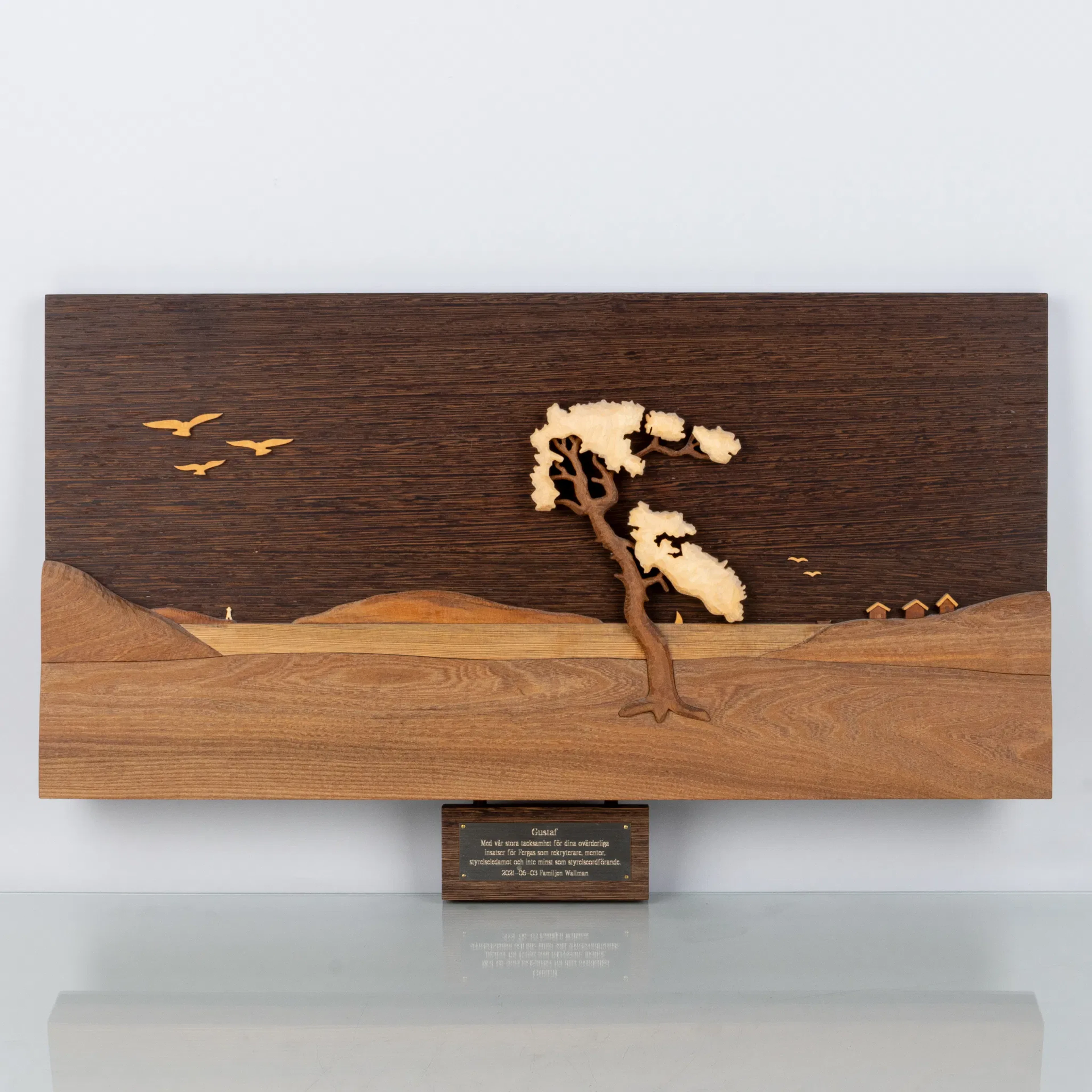 GUNNAR KANEVAD, a wooden wall relief, signed
