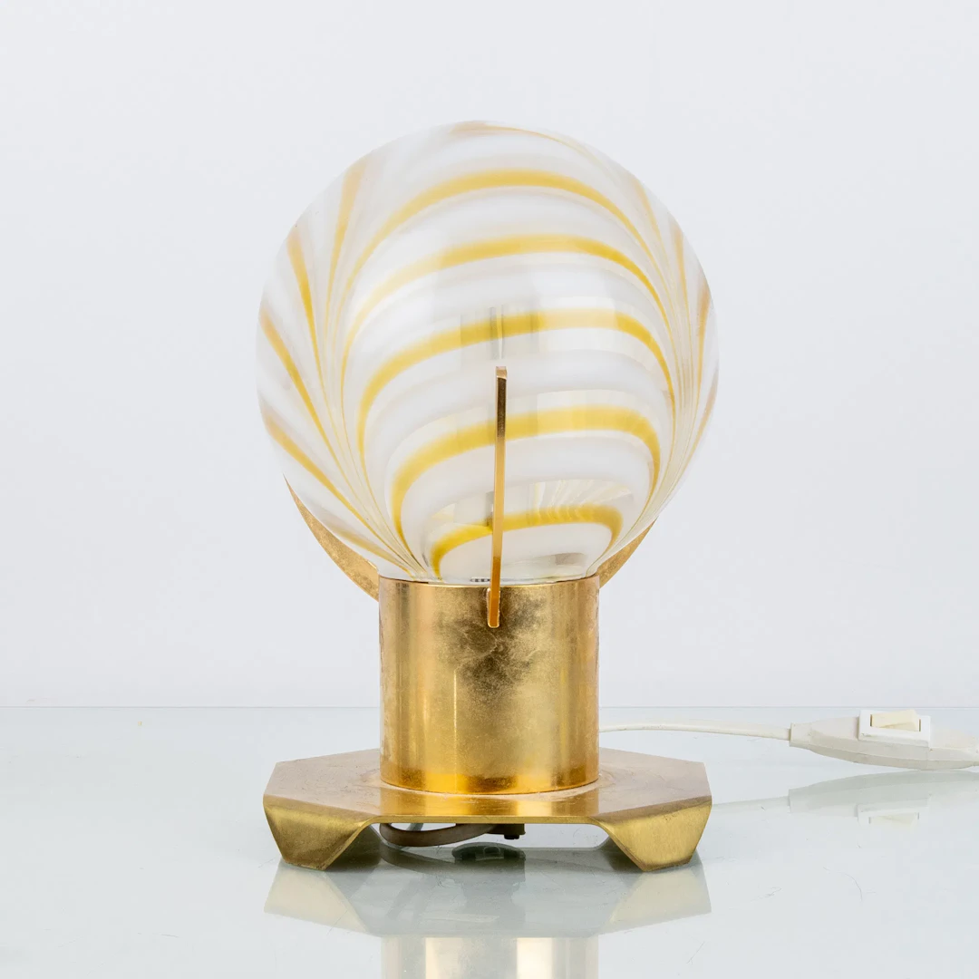 TABLE LAMP, brass and glass, RAF Rejmyre Armaturfabrik, 1900s