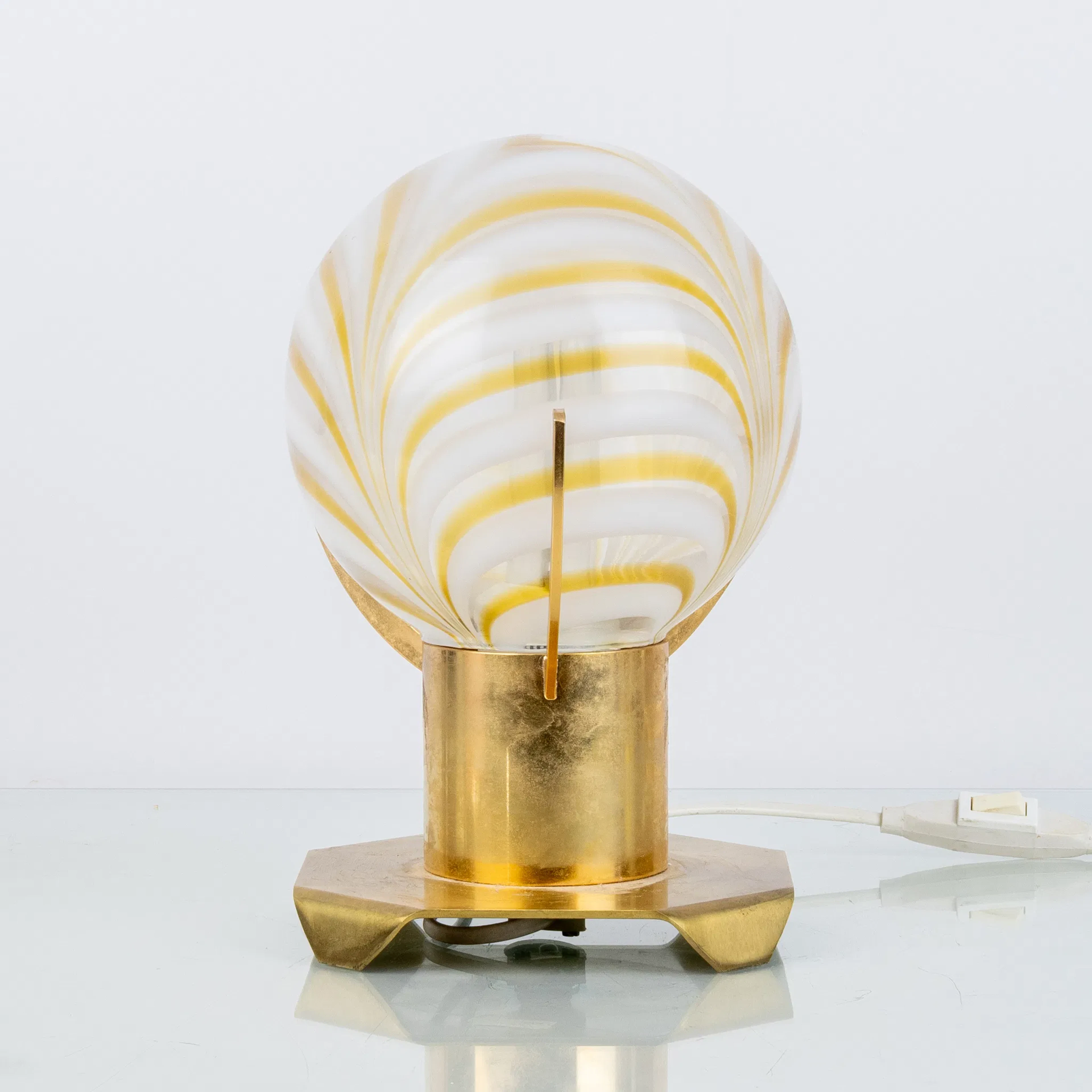 TABLE LAMP, brass and glass, RAF Rejmyre Armaturfabrik, 1900s