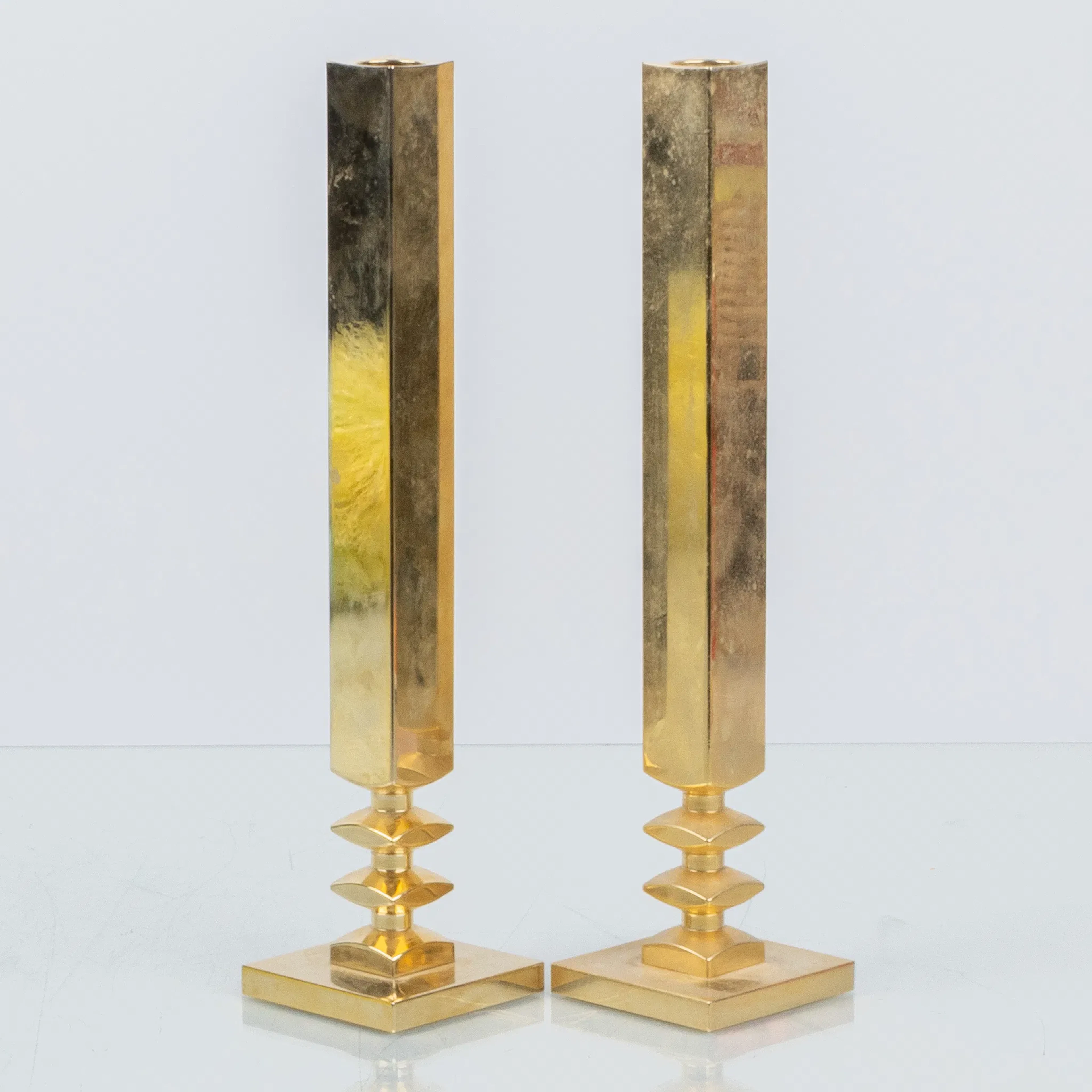 CANDELABROS, 1 par, latón, latón valón Söderköping, 1999