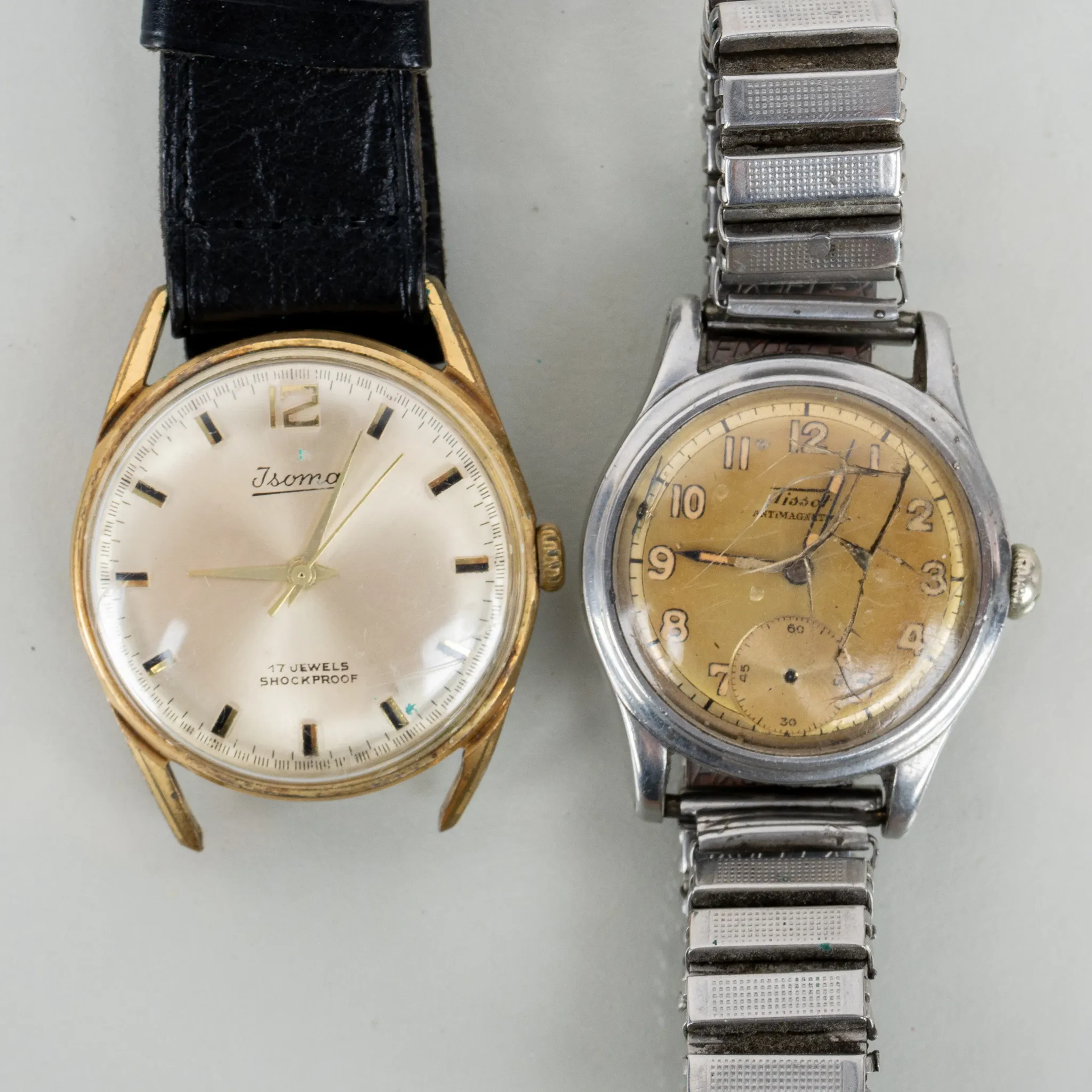 RELOJES de PULSERA, 2 piezas, Josma y Tissot, acero, mediados del siglo XX
