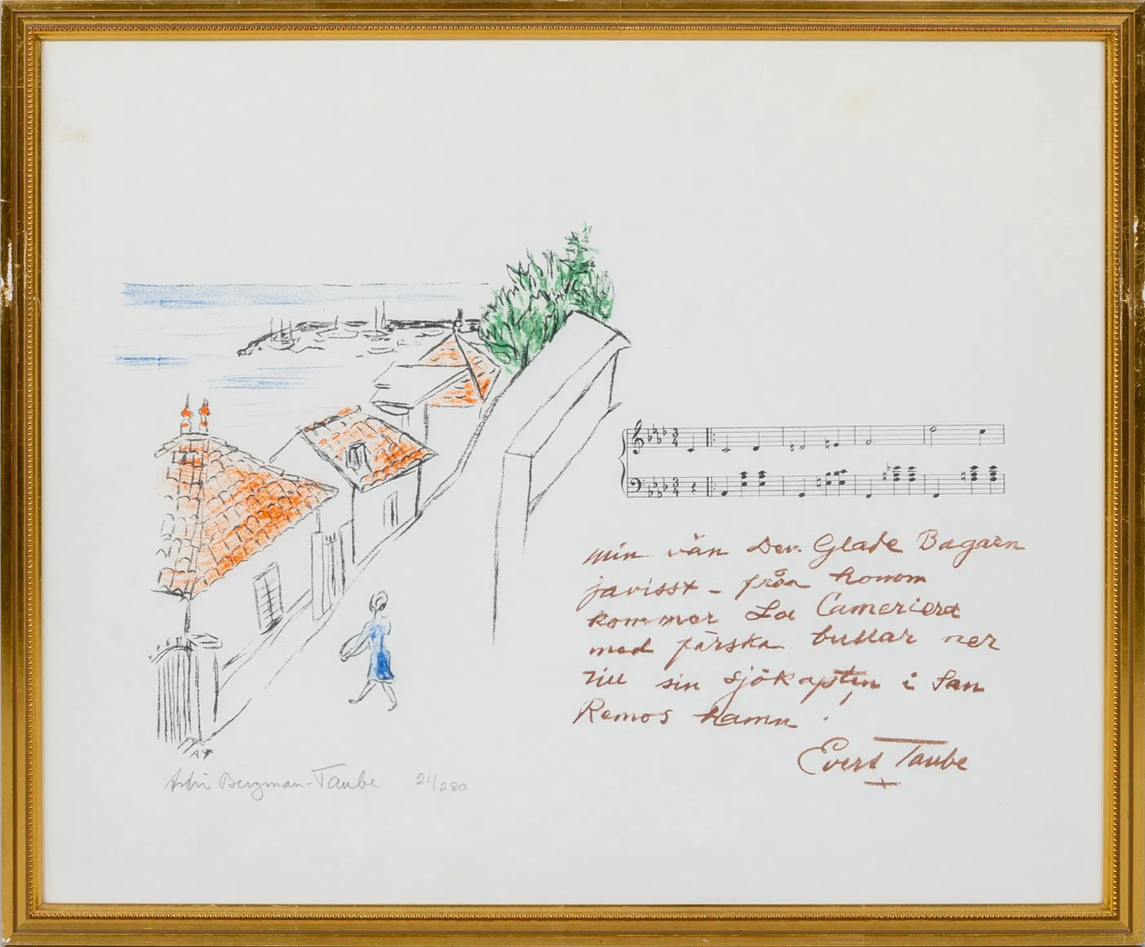 ASTRI BERGMAN TAUBE (1898-1980), colour lithograph, signed and numbered 21/280