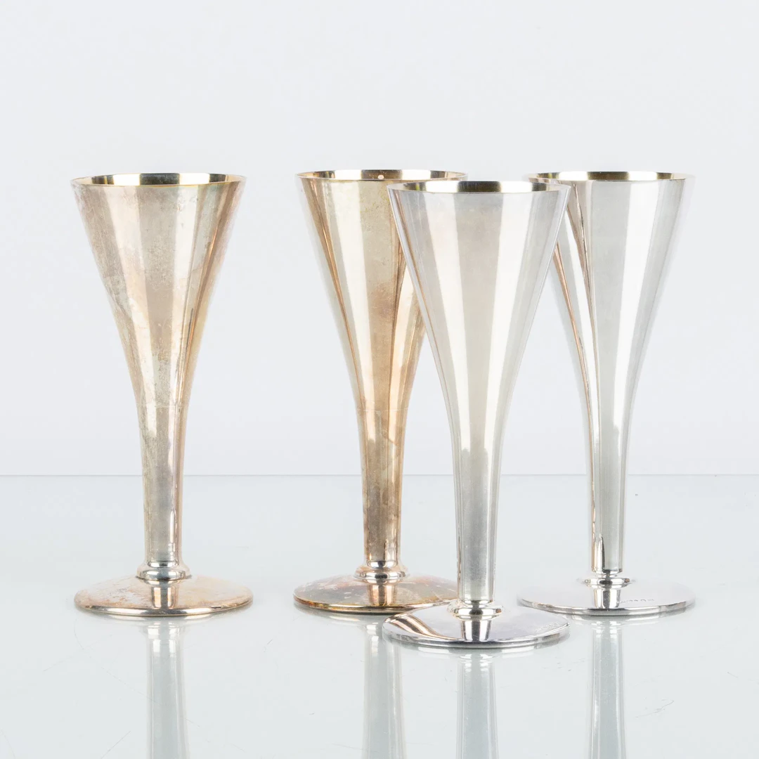SNAPS GLASSES, 4 pcs, silver, GAB Stockholm 1928