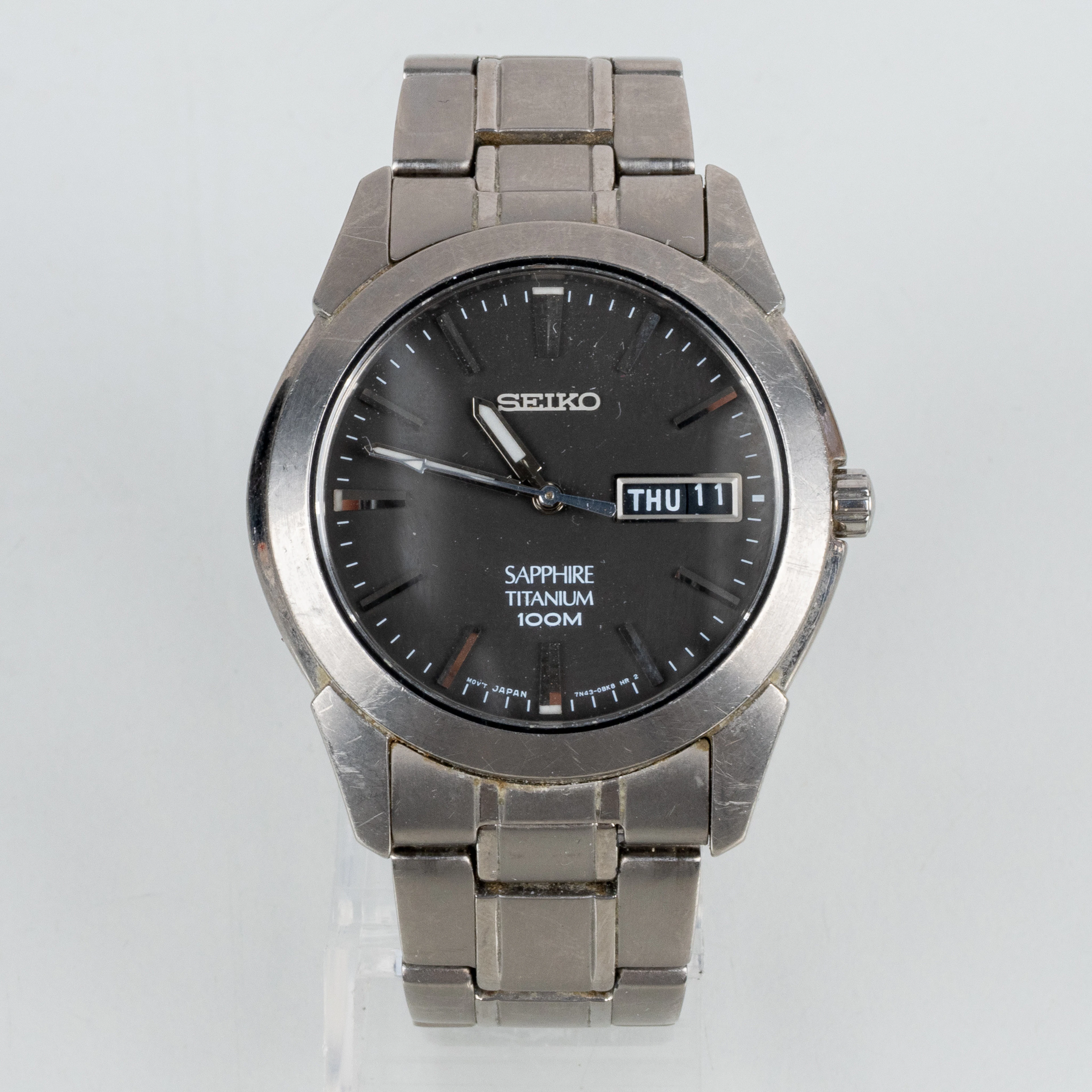 SEIKO, reloj de pulsera masculino, acero, Sapphire Titanium 100M
