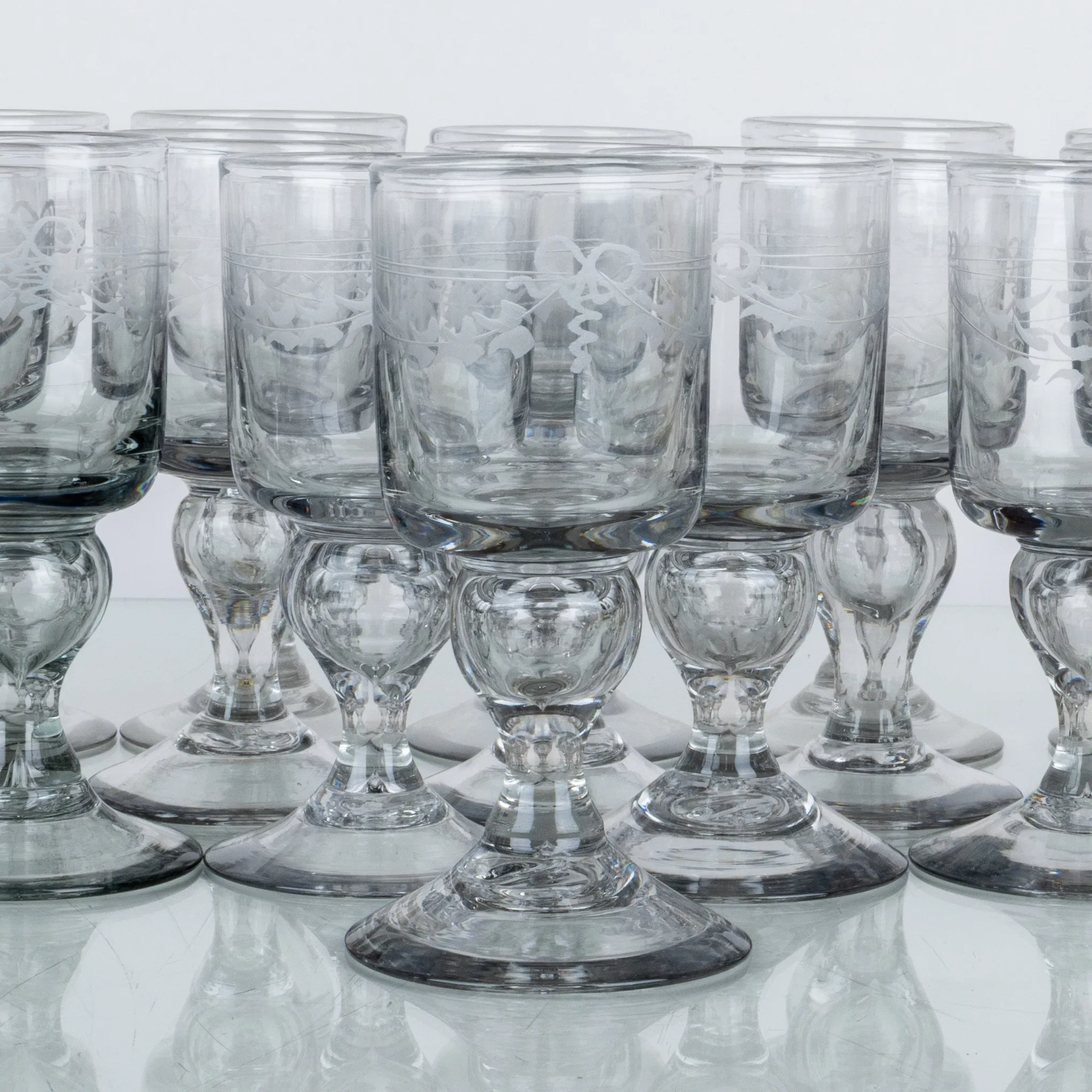 FORTIFIED WINE glasses, 18 pcs, glass, "Antique", Reijmyre glassworks, probable