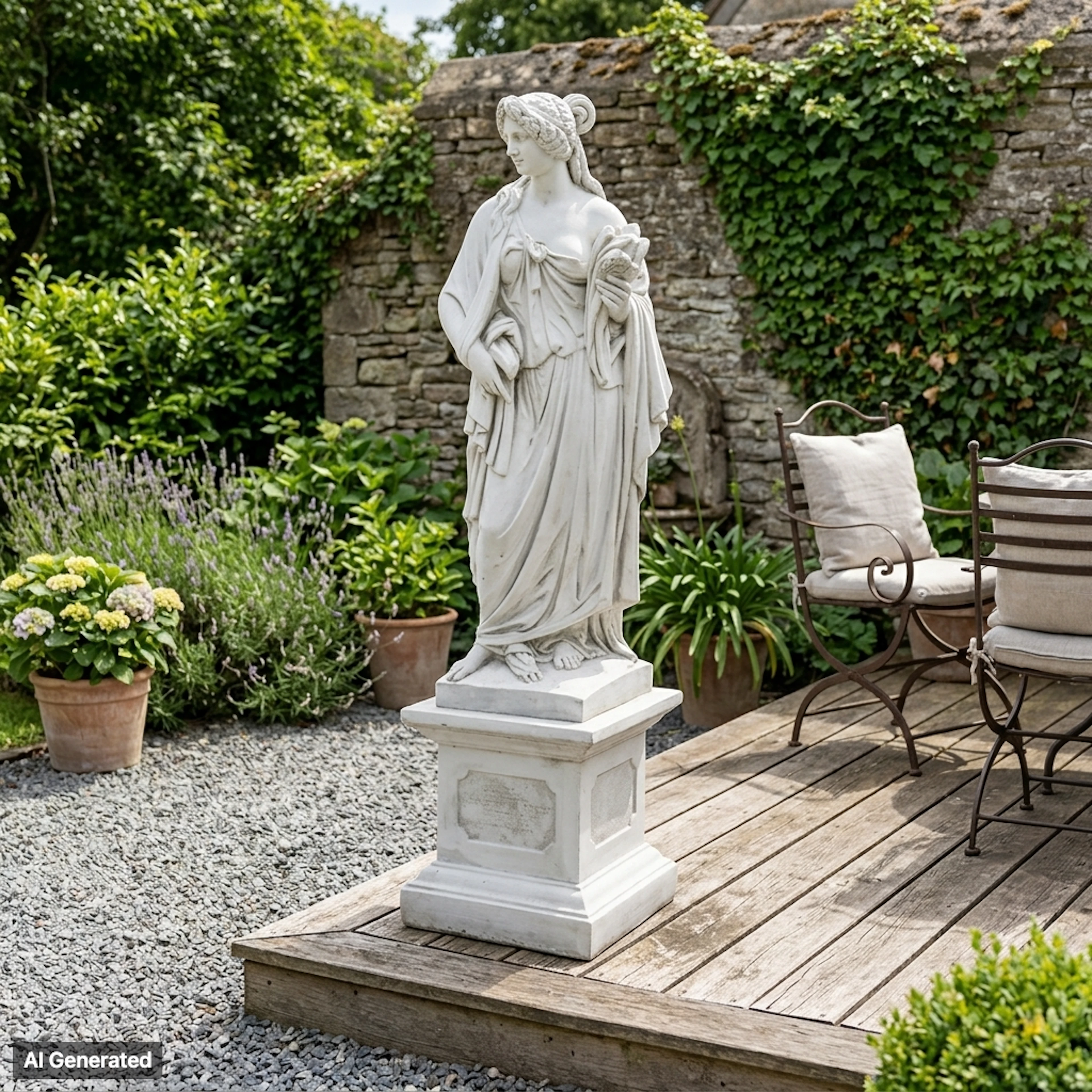 SCULTURA DA GIARDINO, cosiddetto marmo fuso, anni 2000