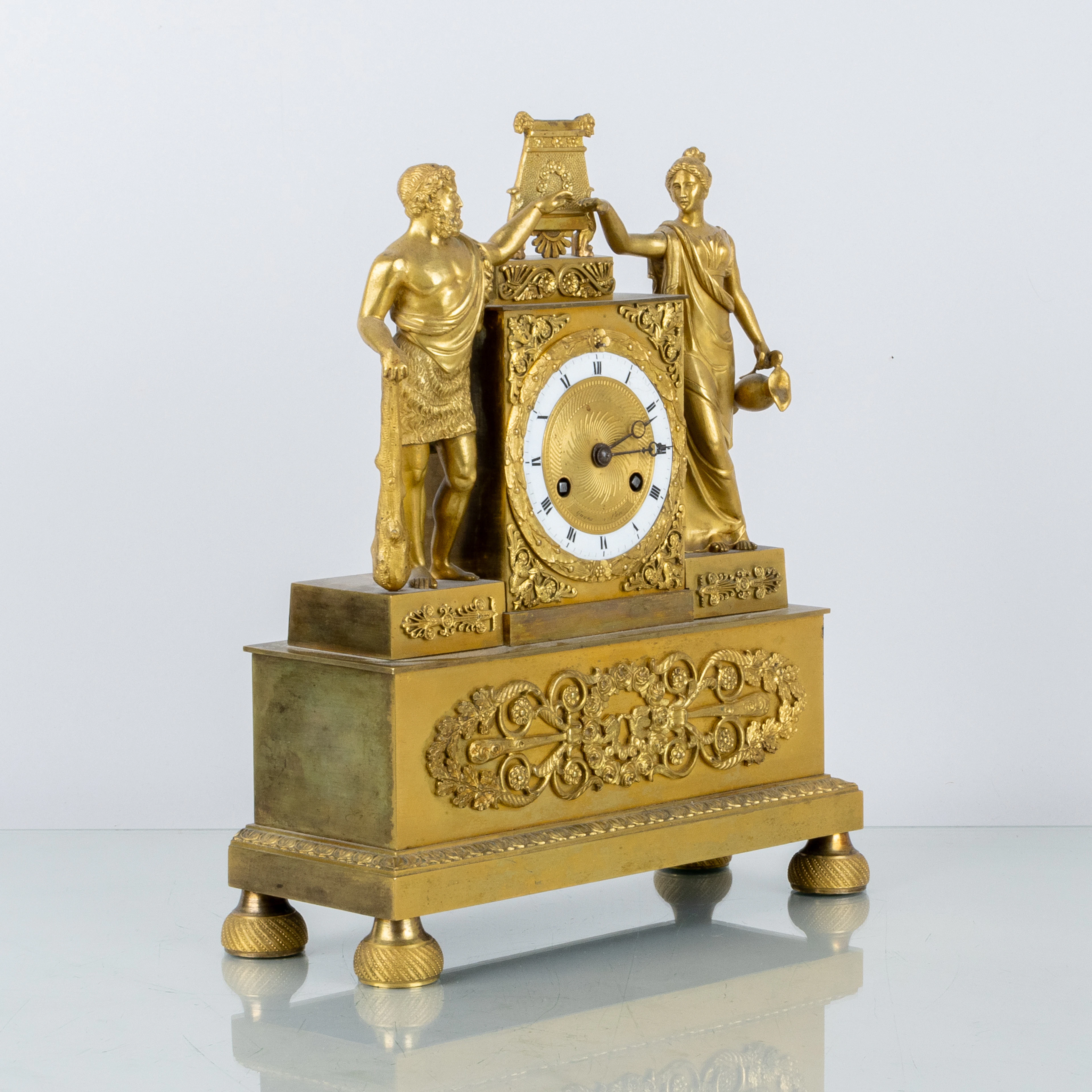 TAFELUHR, Bronze, Empire, die erste Hälfte des 19. Jahrhunderts