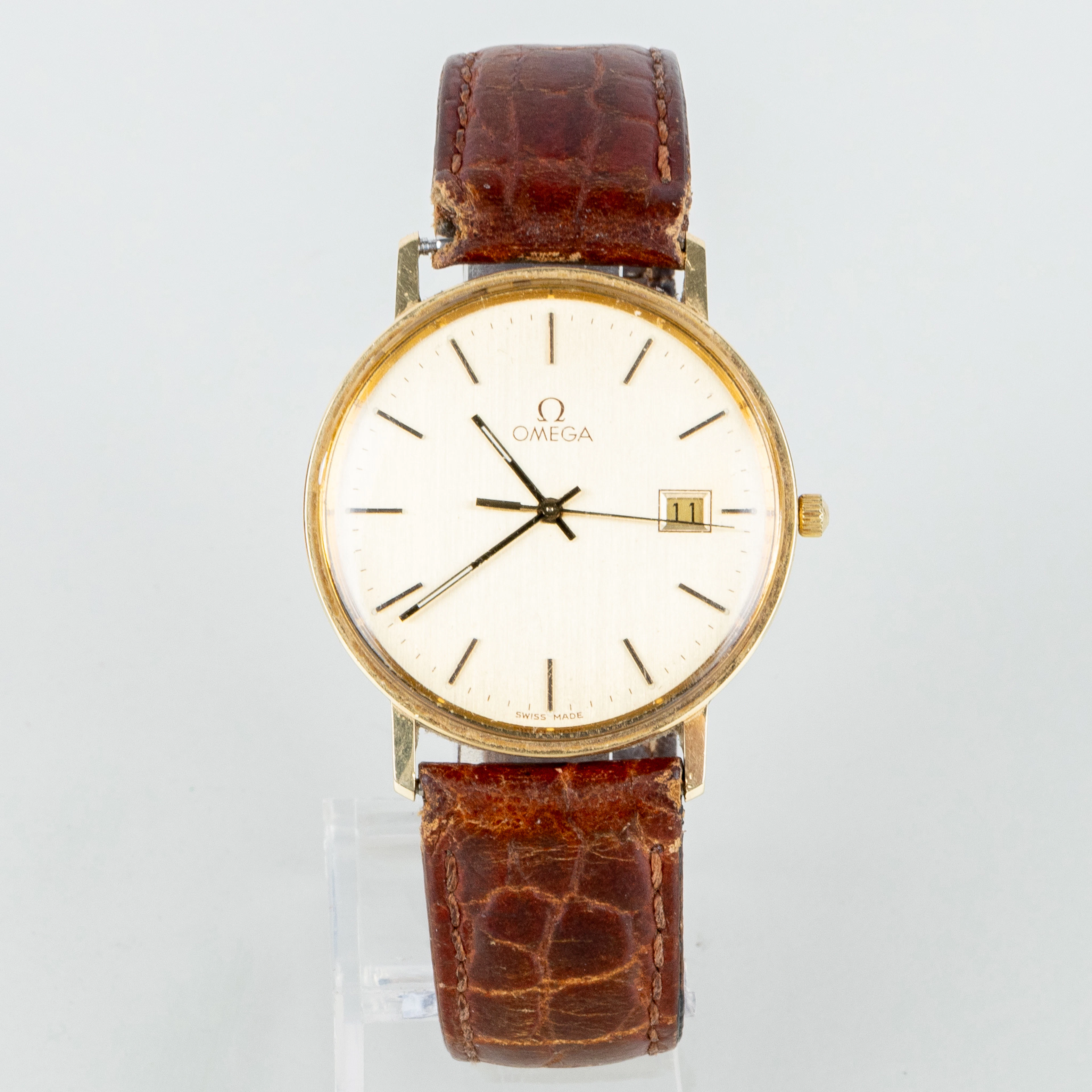 OMEGA, reloj de pulsera masculino, oro 14 quilates, segunda mitad del siglo XX
