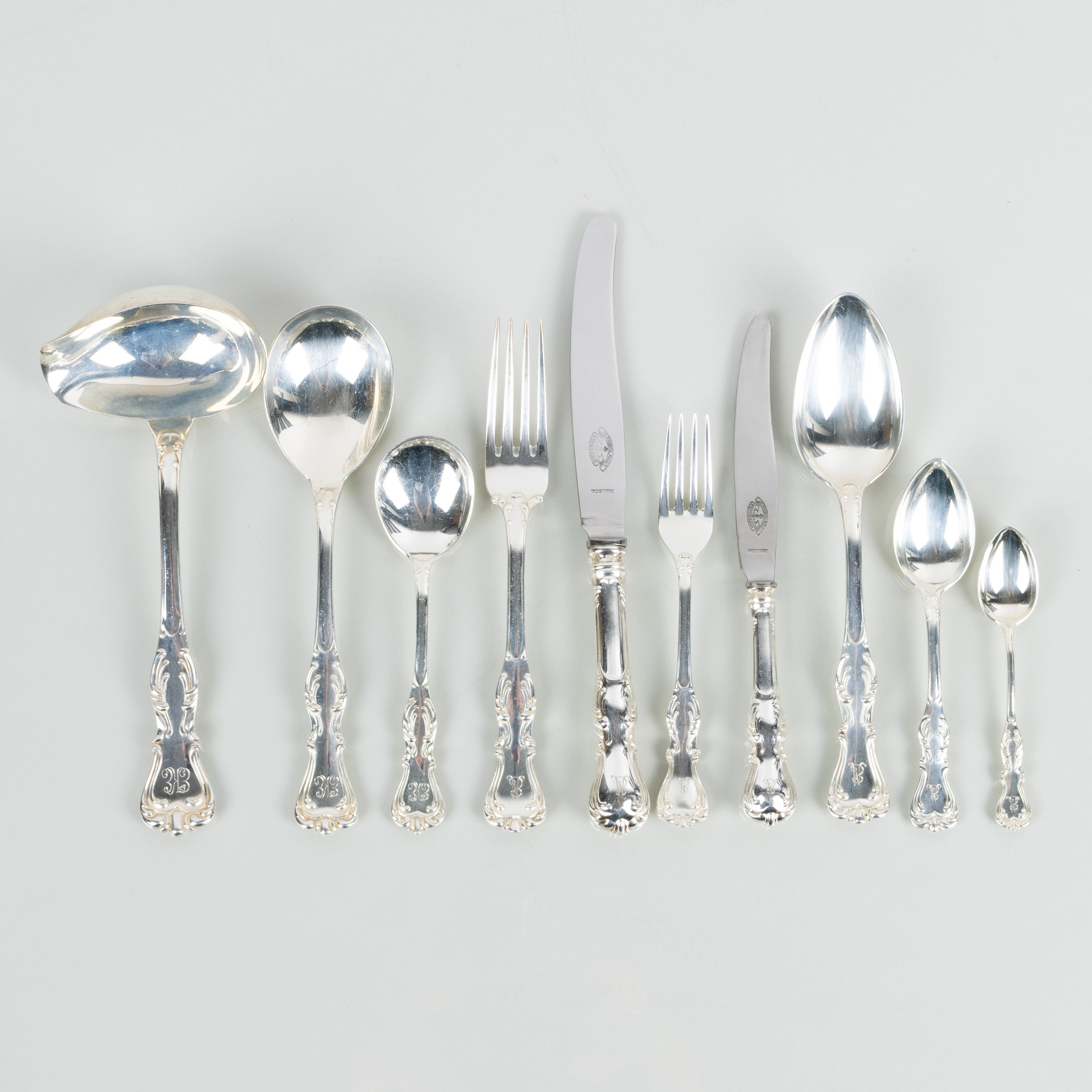 CUTLERY SET, 57 pieces, silver, "Prince Albert", CG Hallberg, Stockholm