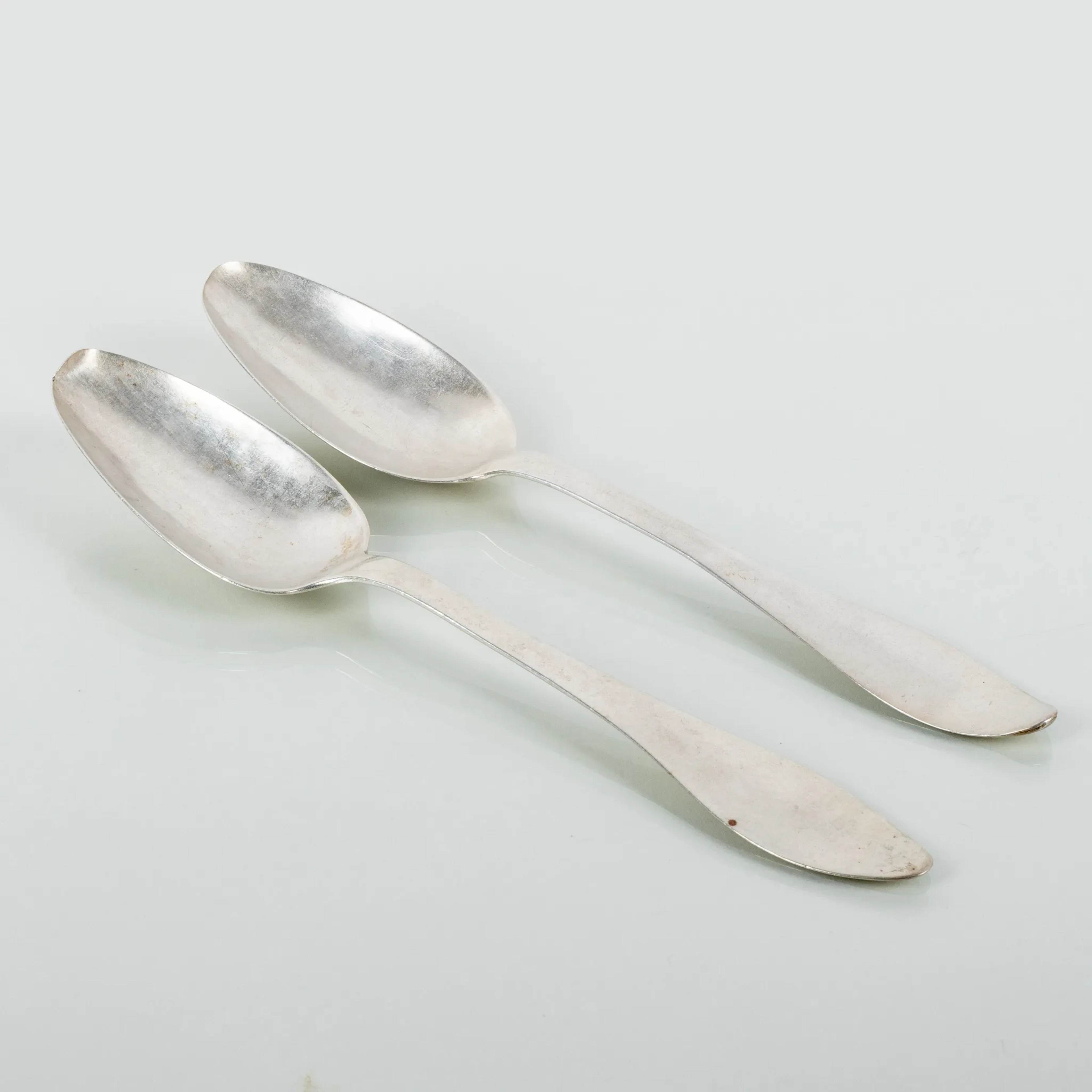 CUCHARADAS, 2 piezas, plata, siglos XVIII