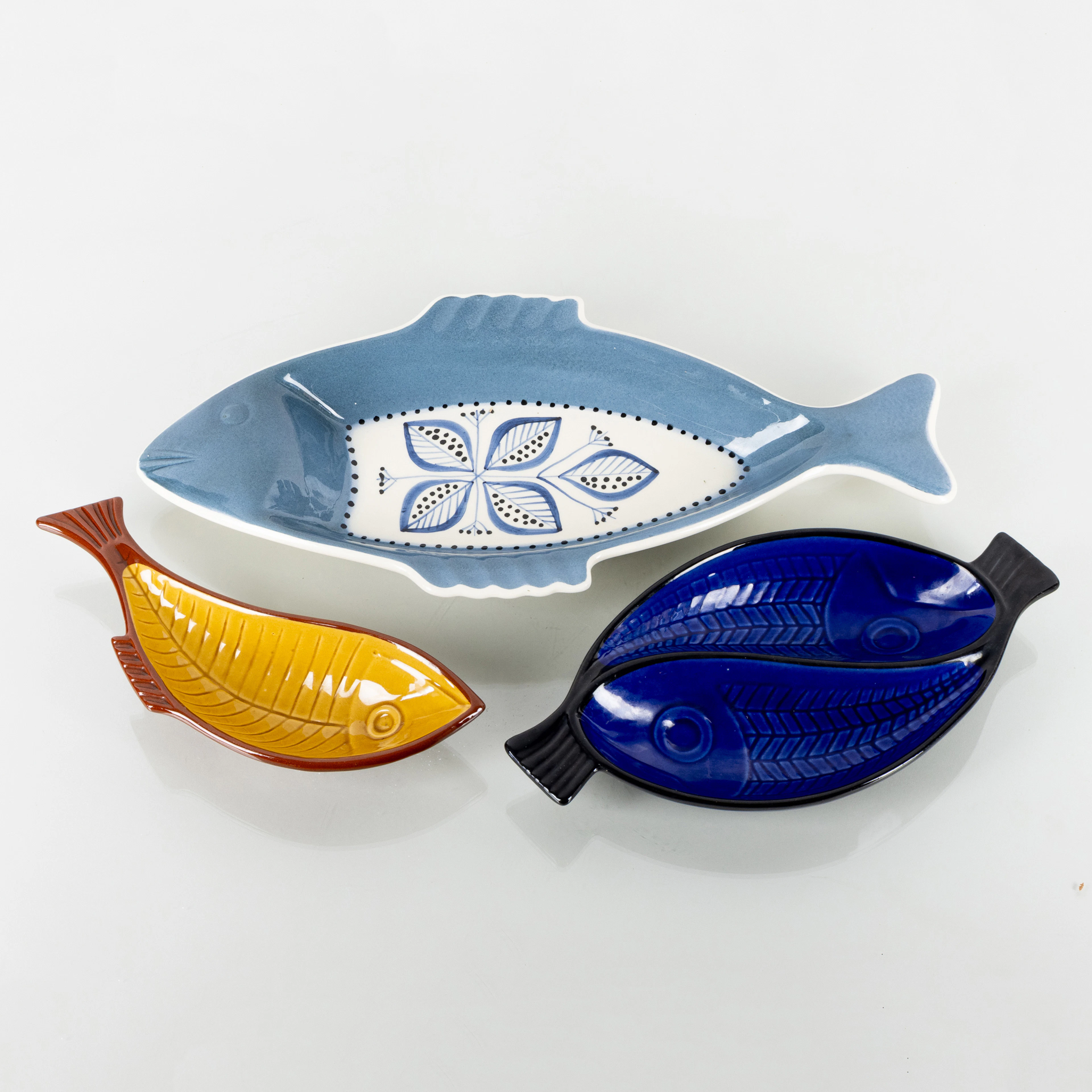 PIATTO, 3 pezzi, ceramica, seconda metà del 20° secolo