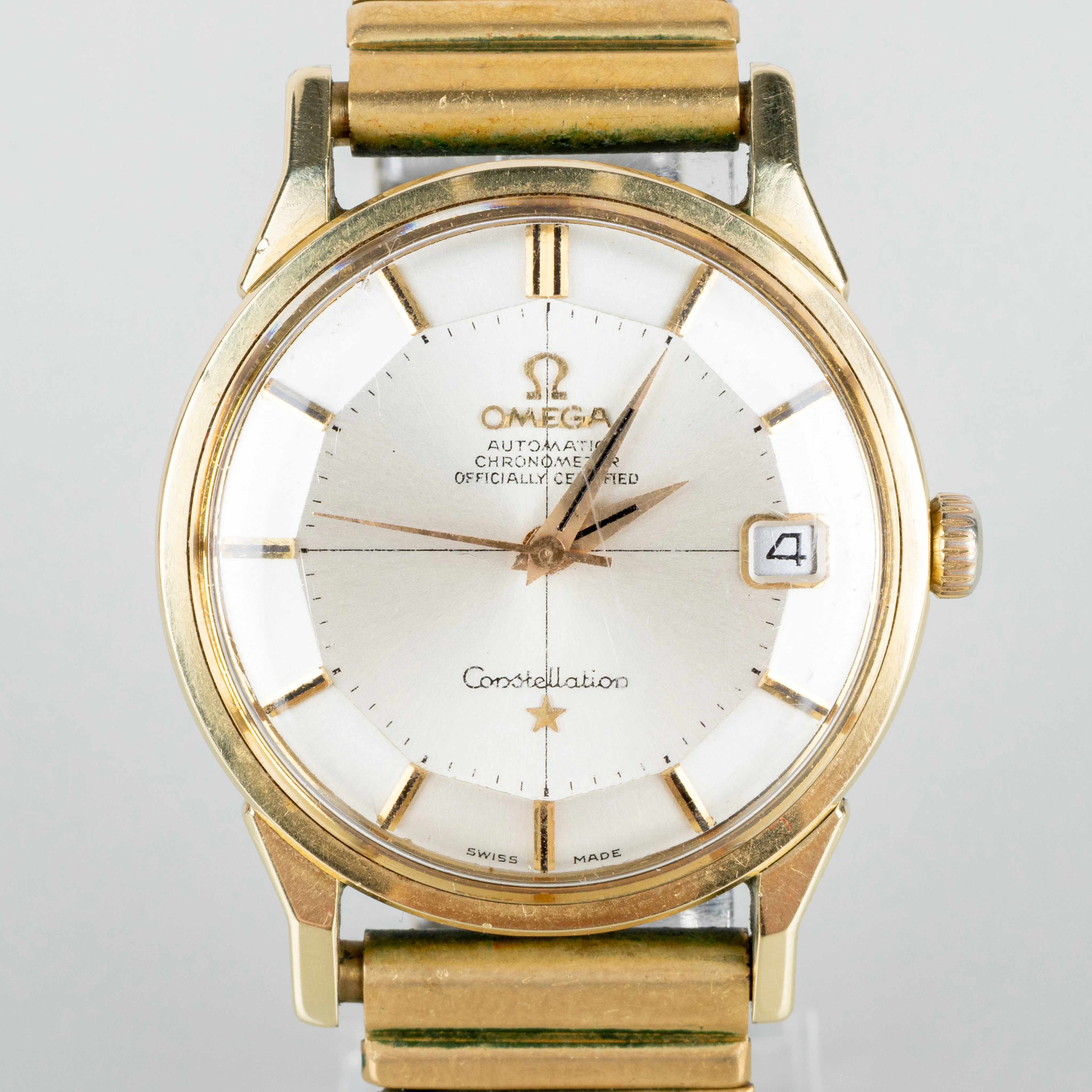 OMEGA, reloj de pulsera para hombre, Constellation, "Pie Pan", oro sobre acero, siglo XX