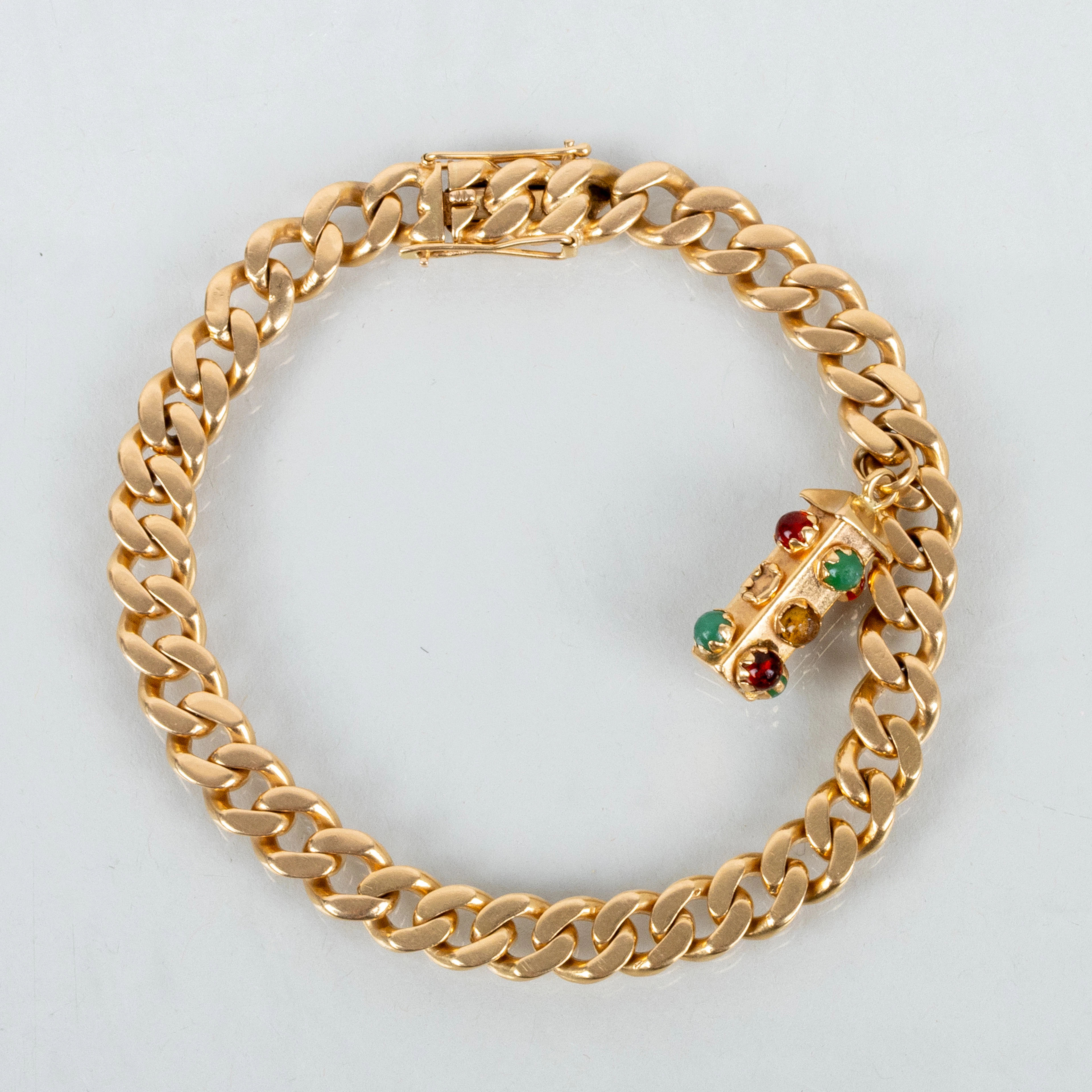 ARMBAND, 18-karat-Gold, mit Anhänger, zweite Hälfte des 20. Jahrhunderts