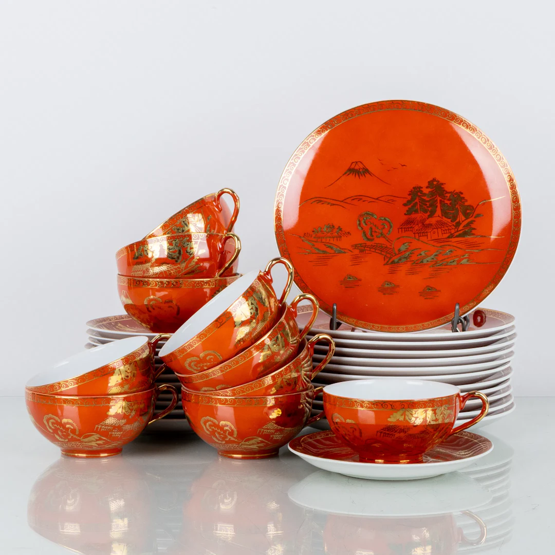 COFFEE SET, 20 pieces, rice porcelain, Terra, Japan, mid-1900s