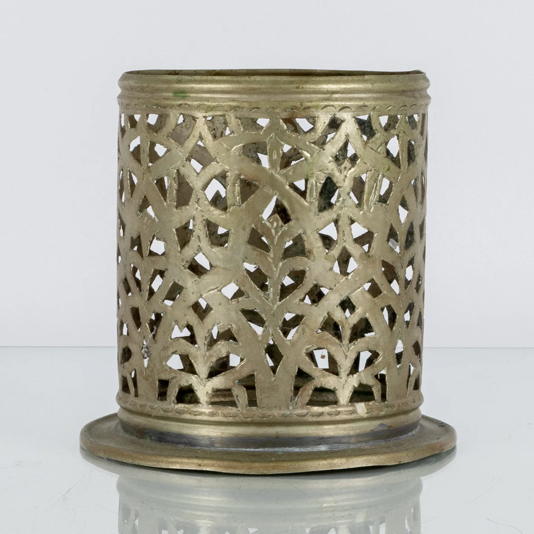 ESTANTE DE BOTELLAS, METAL BLANCO, SIGLO XX