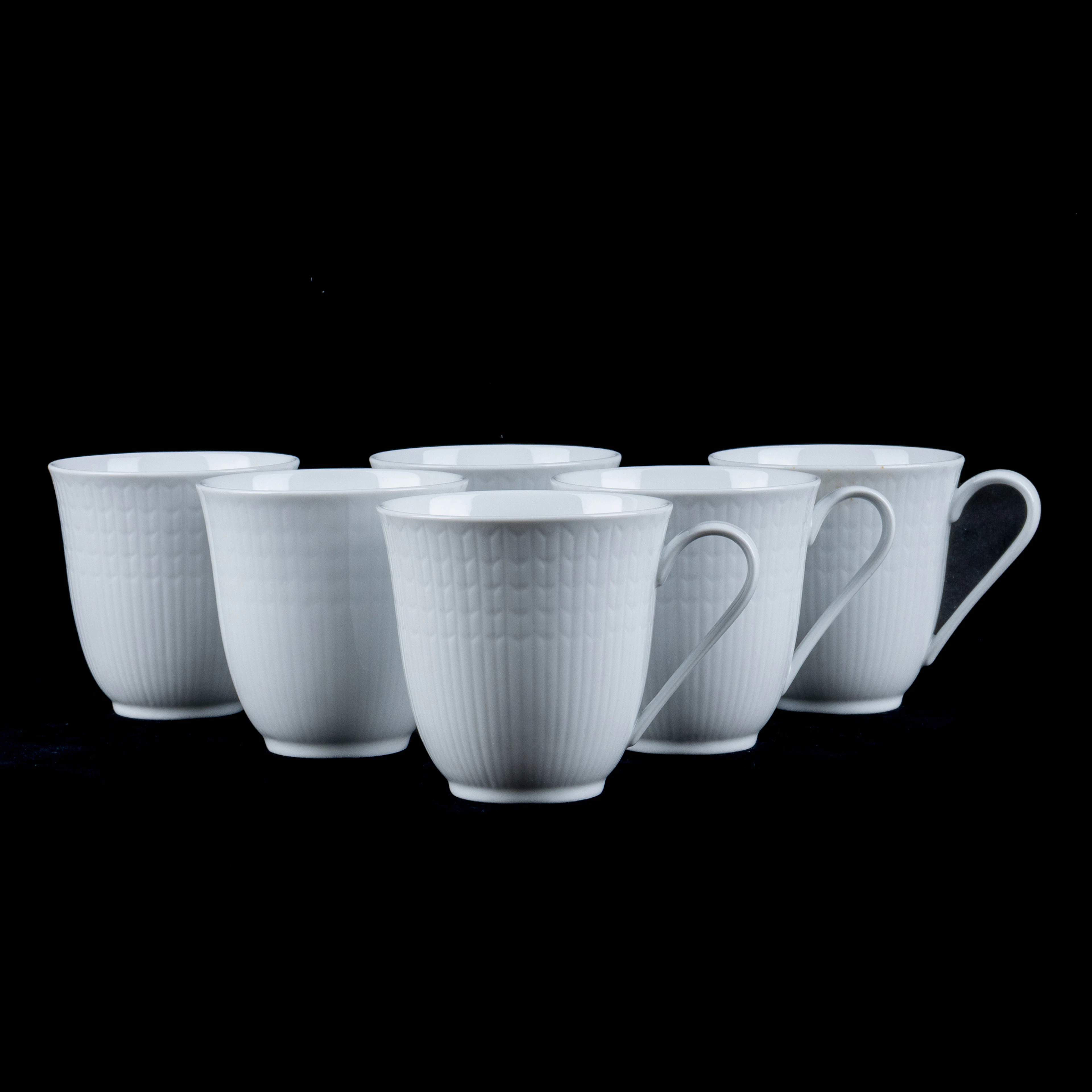 LOUISE ADELBORG, 6 tazas de café, porcelana, "Swedish Grace", Rörstrand
