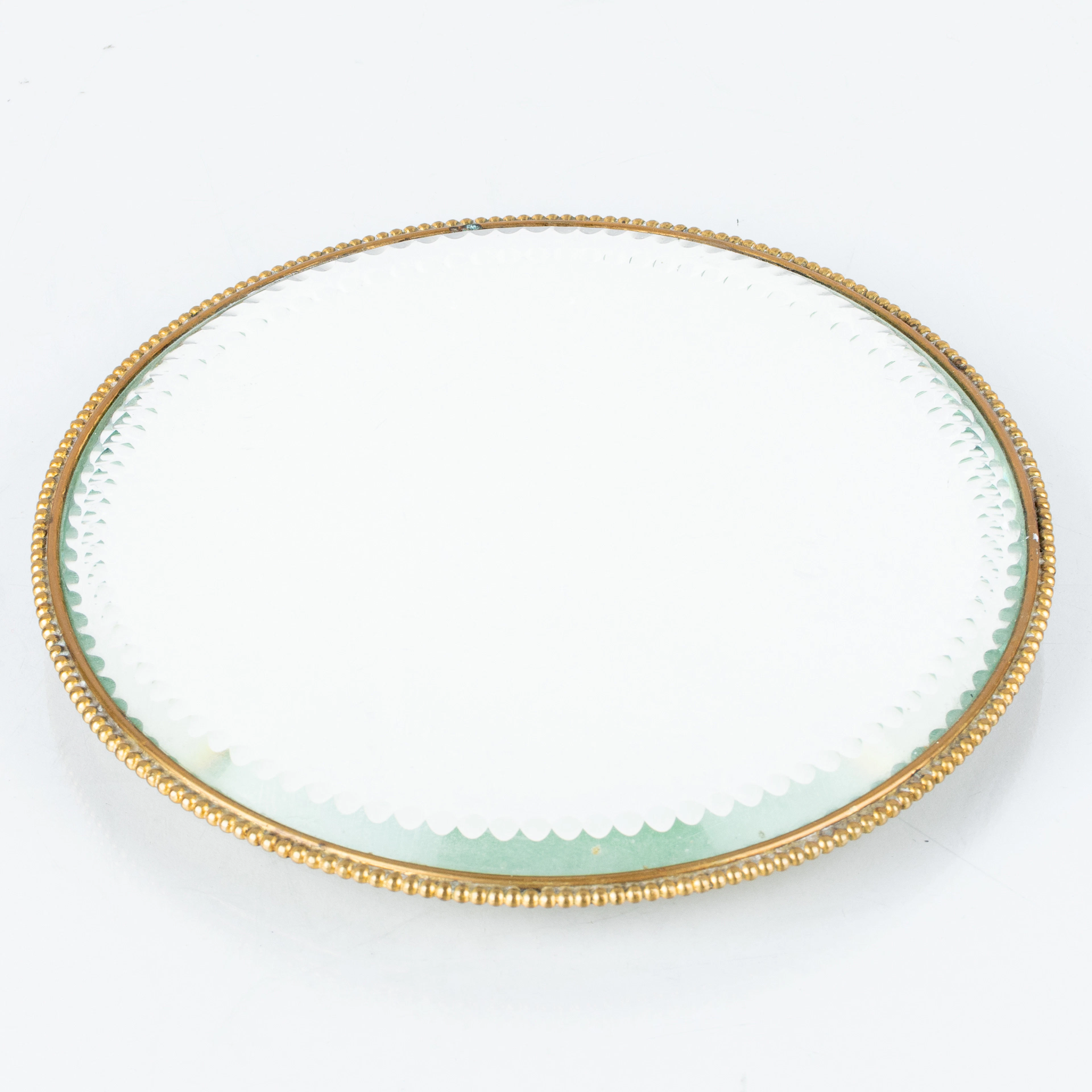 VASSOIO PER SPECCHI, OTTONE, METÀ DEL 1900
