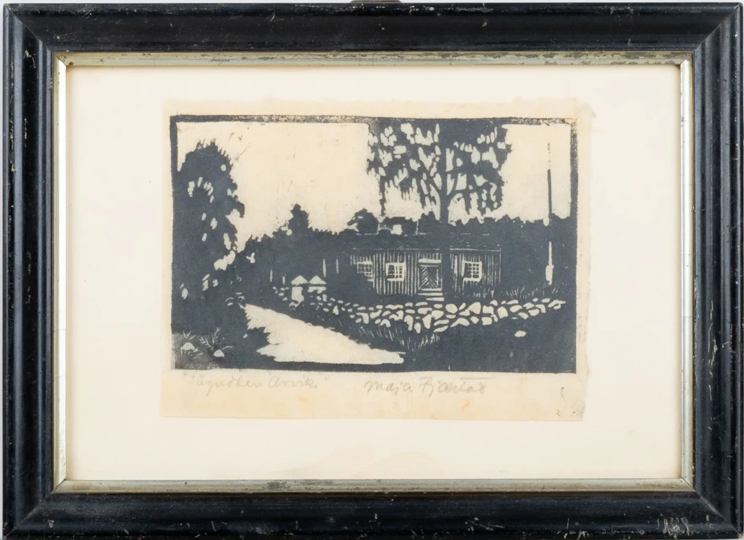 MAJA FJAESTAD (1873-1961), woodcut, signed