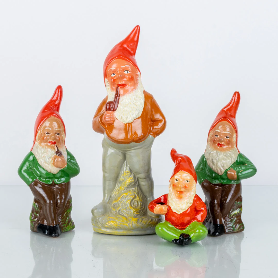 SANTAS, 4 pieces, earthenware, 1900s