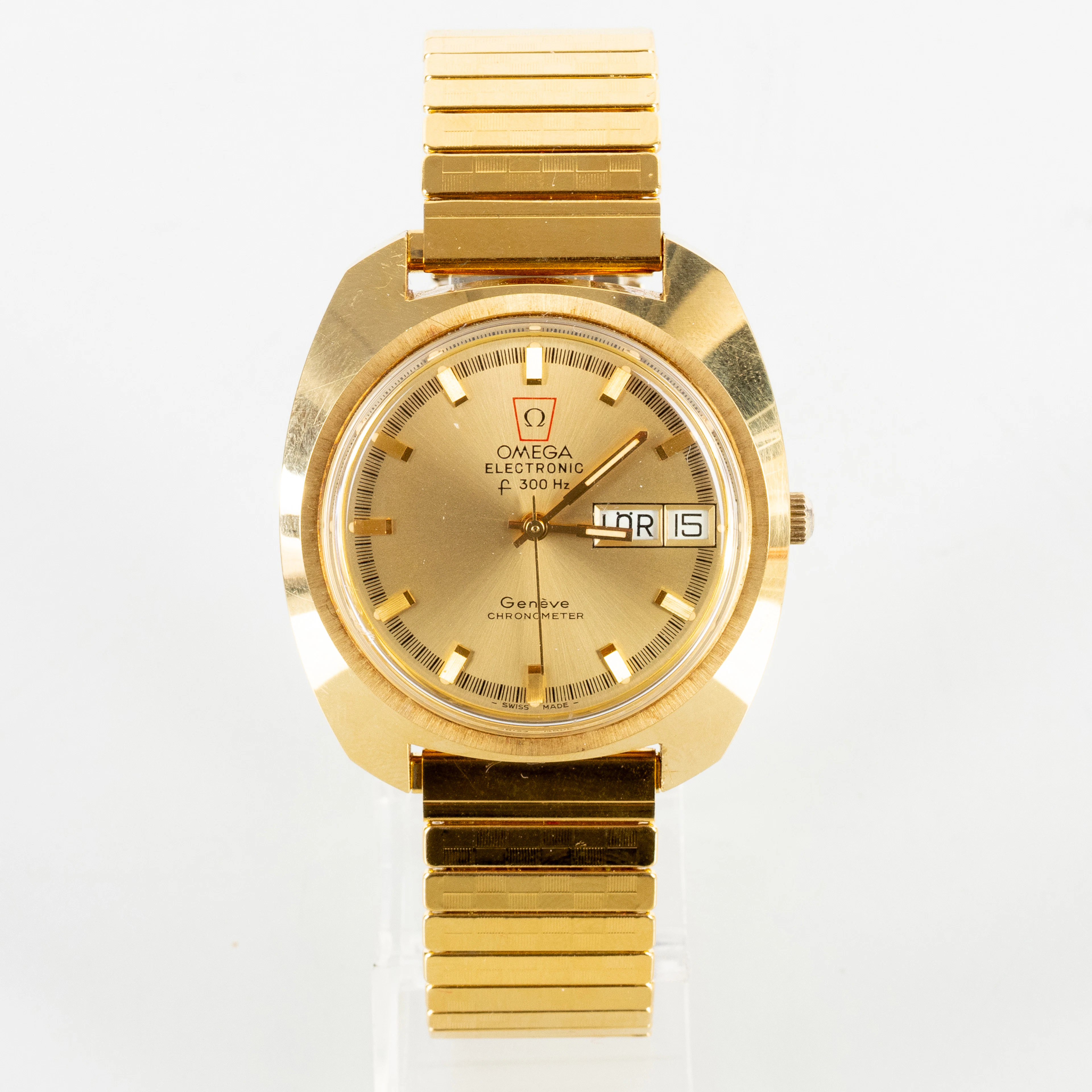 OMEGA ELECTRONIC, orologio da polso da uomo, quarzo, elettronico L 300 Hz, Ginevra, anni 1970