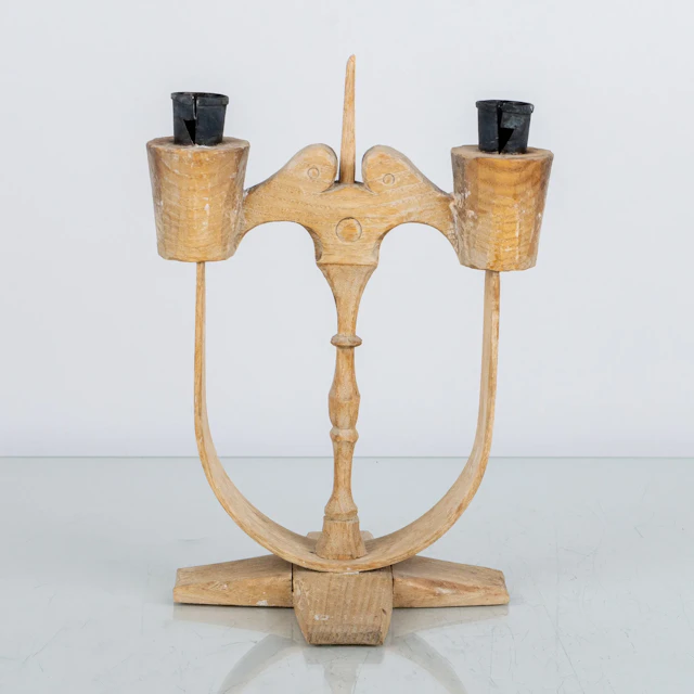 MATTS ERIKSSON (Matts i Taserud), candelabra, wood and wrought iron, Arvika