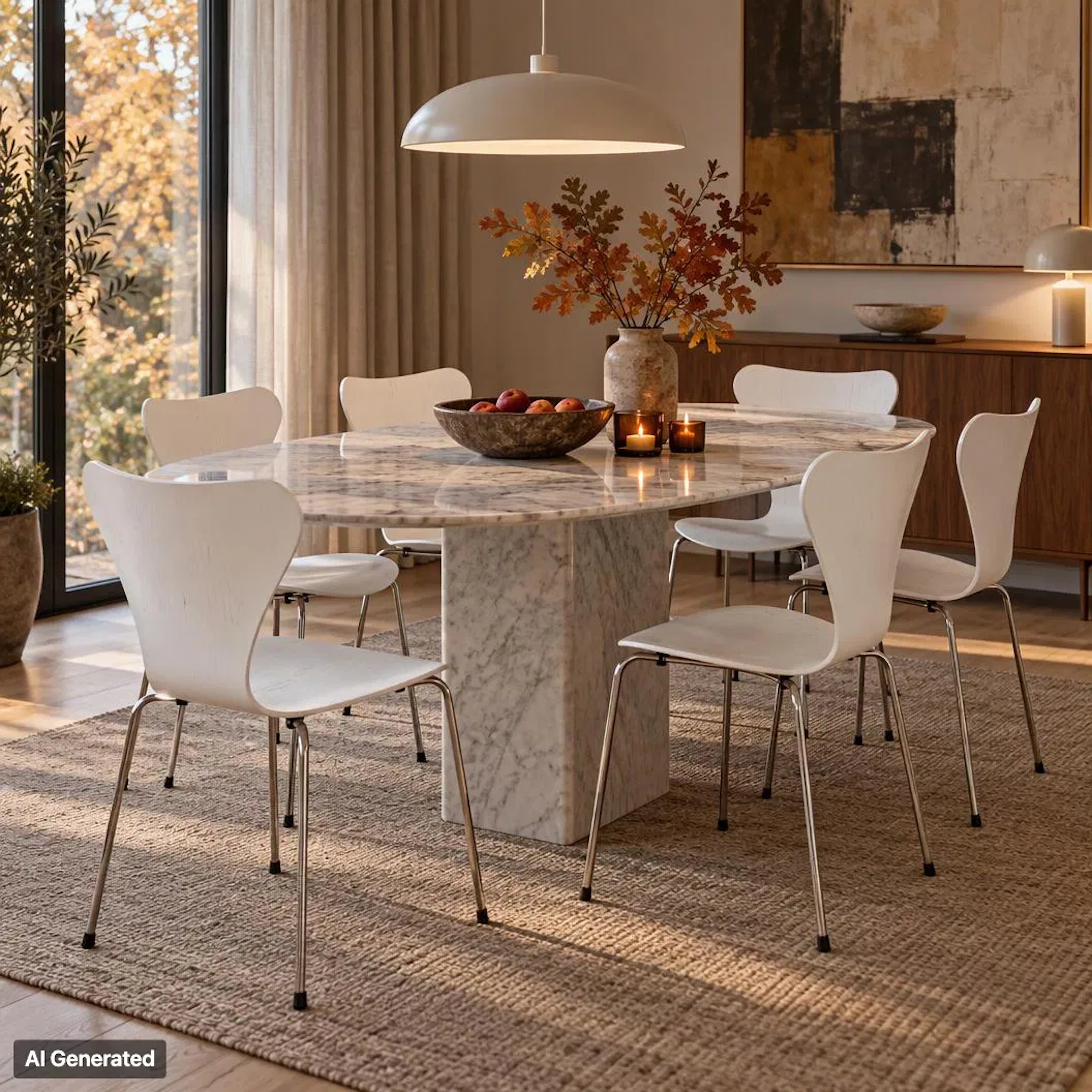 ARNE JACOBSEN, 6 sillas, "Sjuan", para Fritz Hansen, en 2010
