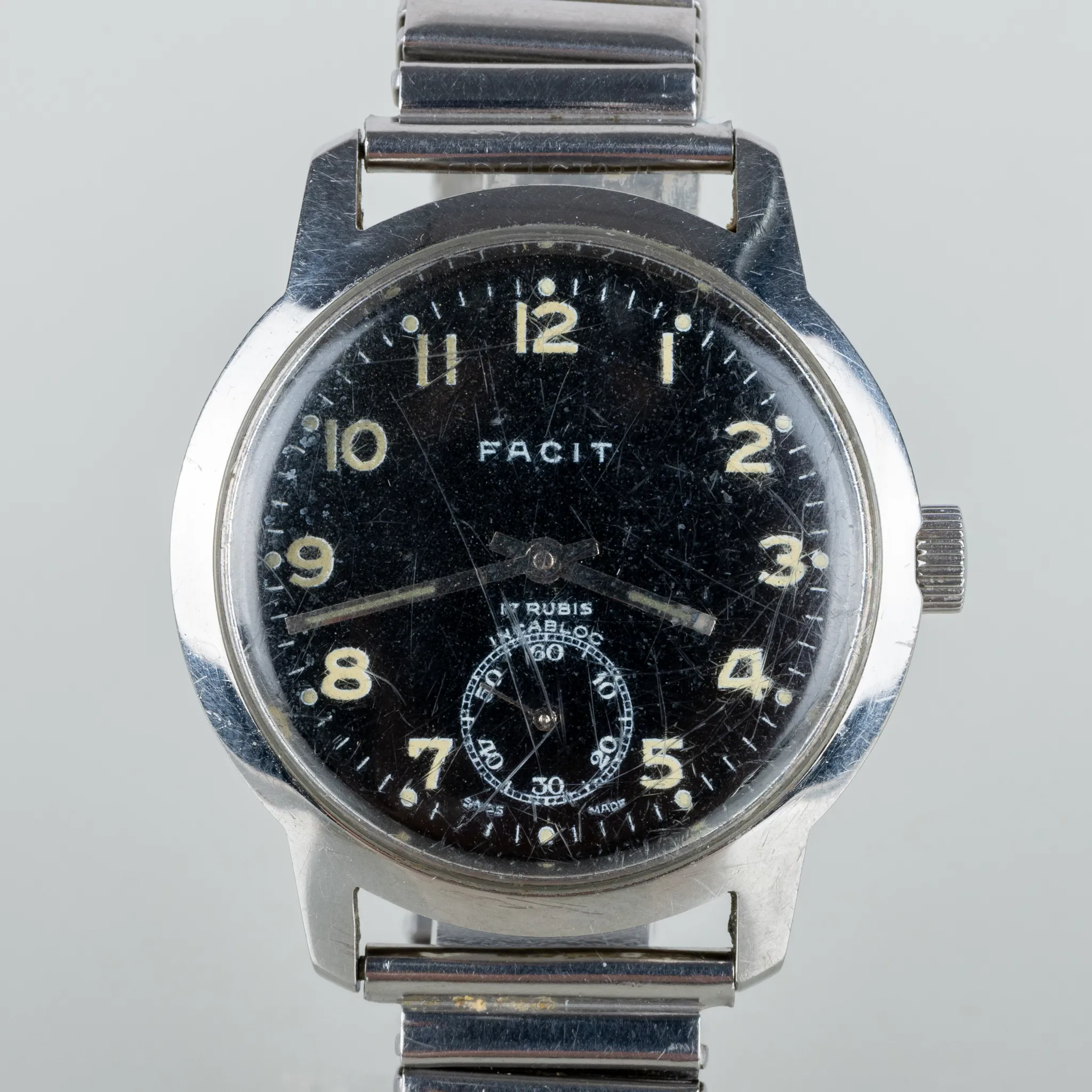 MEN'S WRISTWATCHES, Facit, steel, the second half of the 20th century