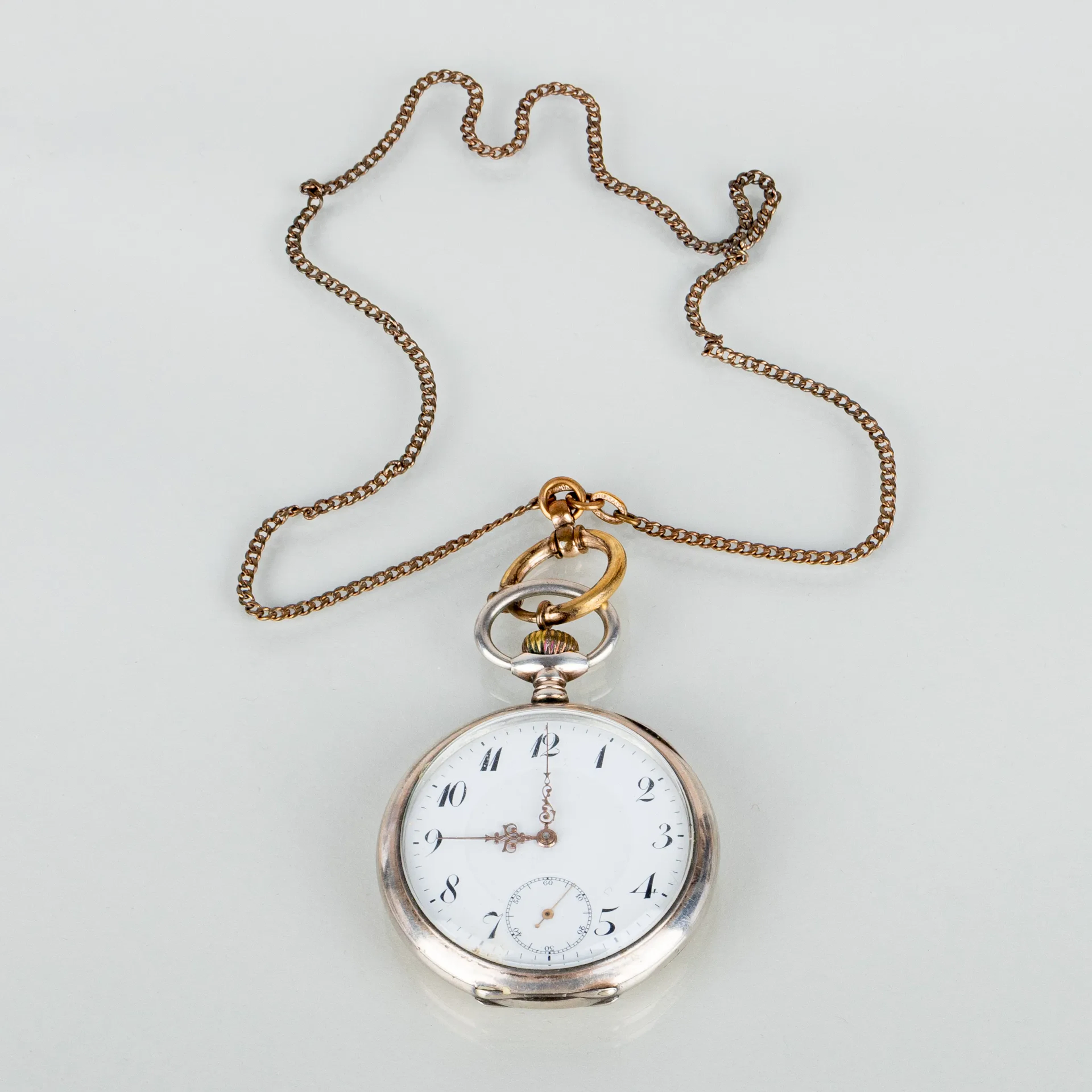 RELOJ DE BOLSILLO, plata, la primera mitad del siglo XX