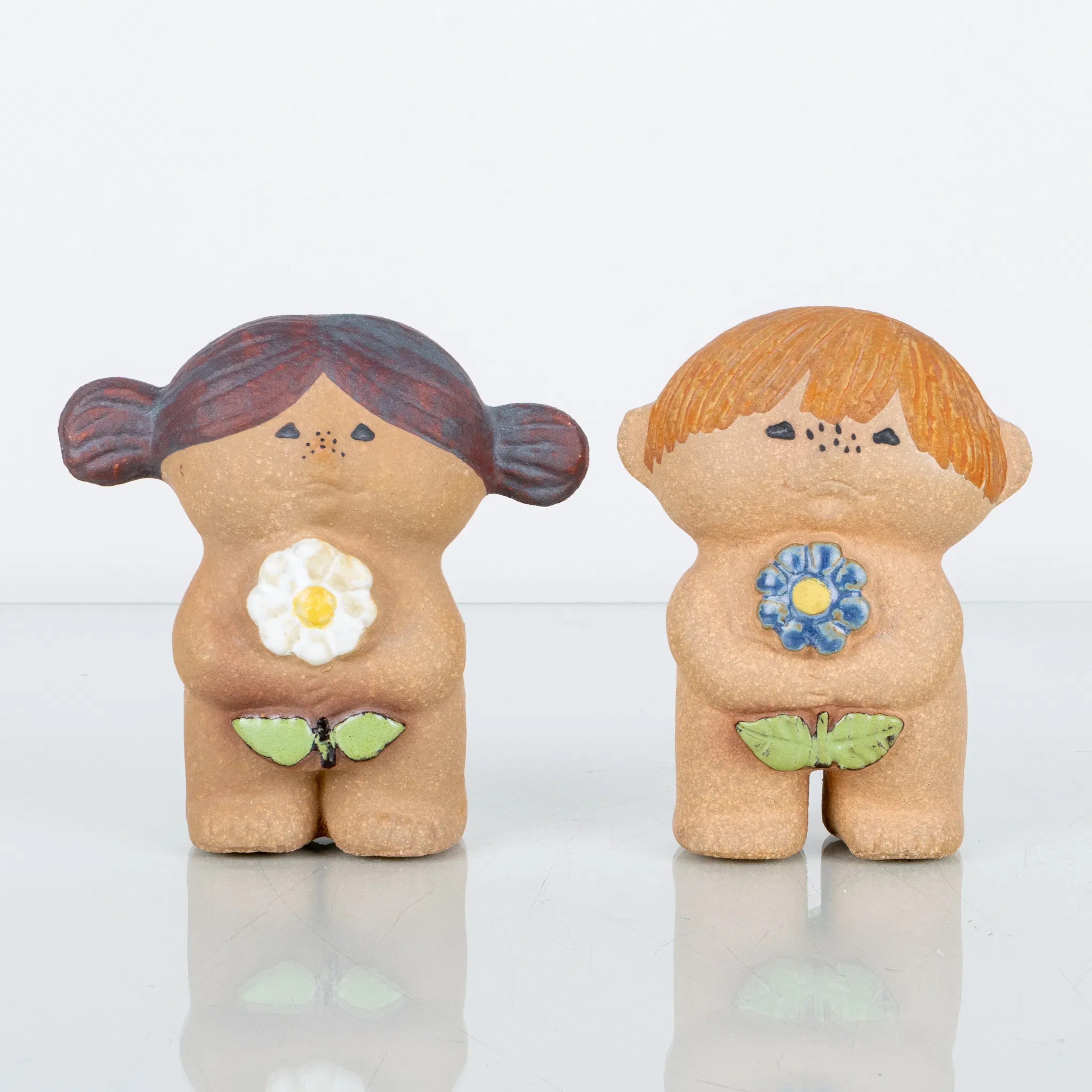LISA LARSON, 1 pair of stoneware figures, "Eve and Adam", Gustavsberg