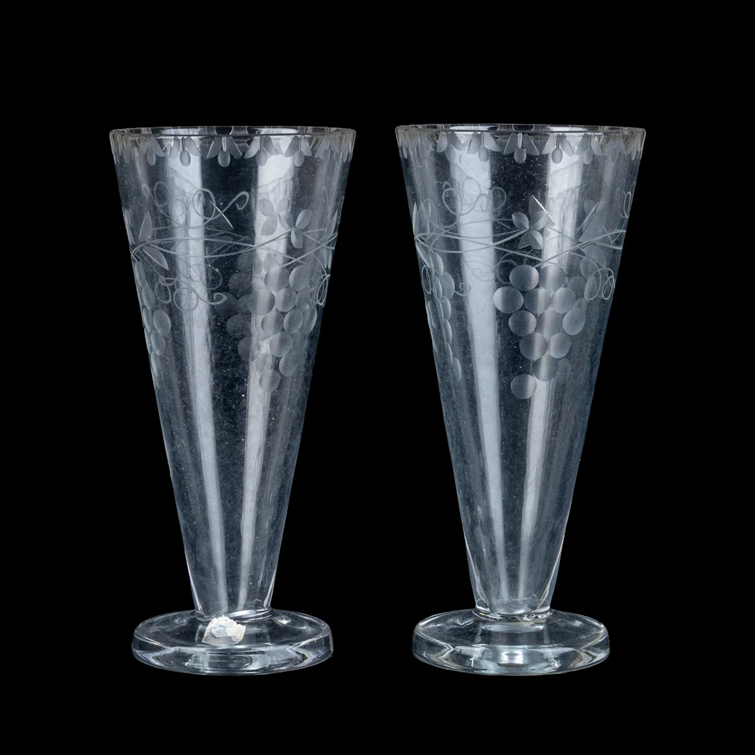 VASES, 1 pair, Ekstedts Crystal, Reijmyre