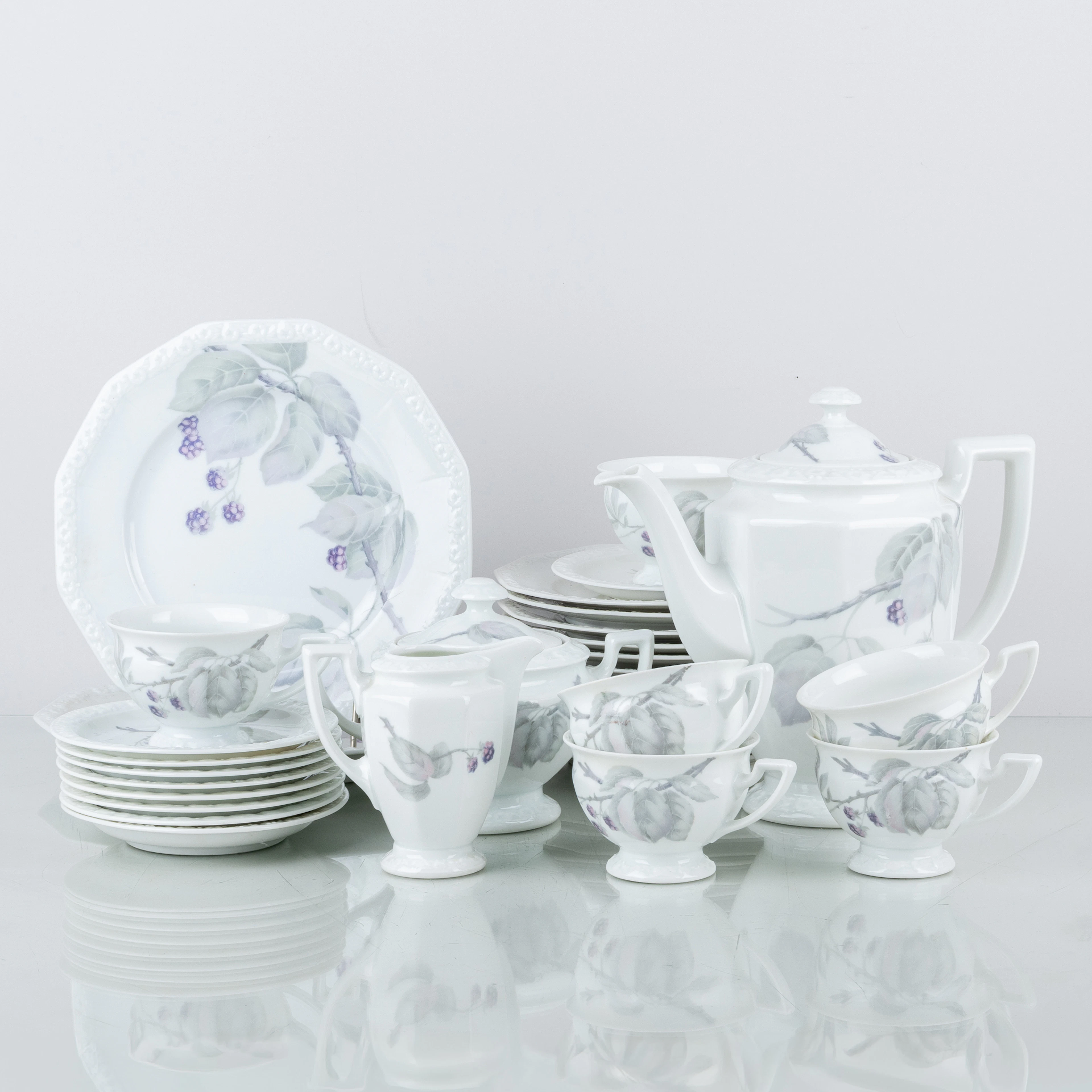 VAJILLA DE CAFÉ, 23 piezas, porcelana, "Maria Björnbär", Rosenthal