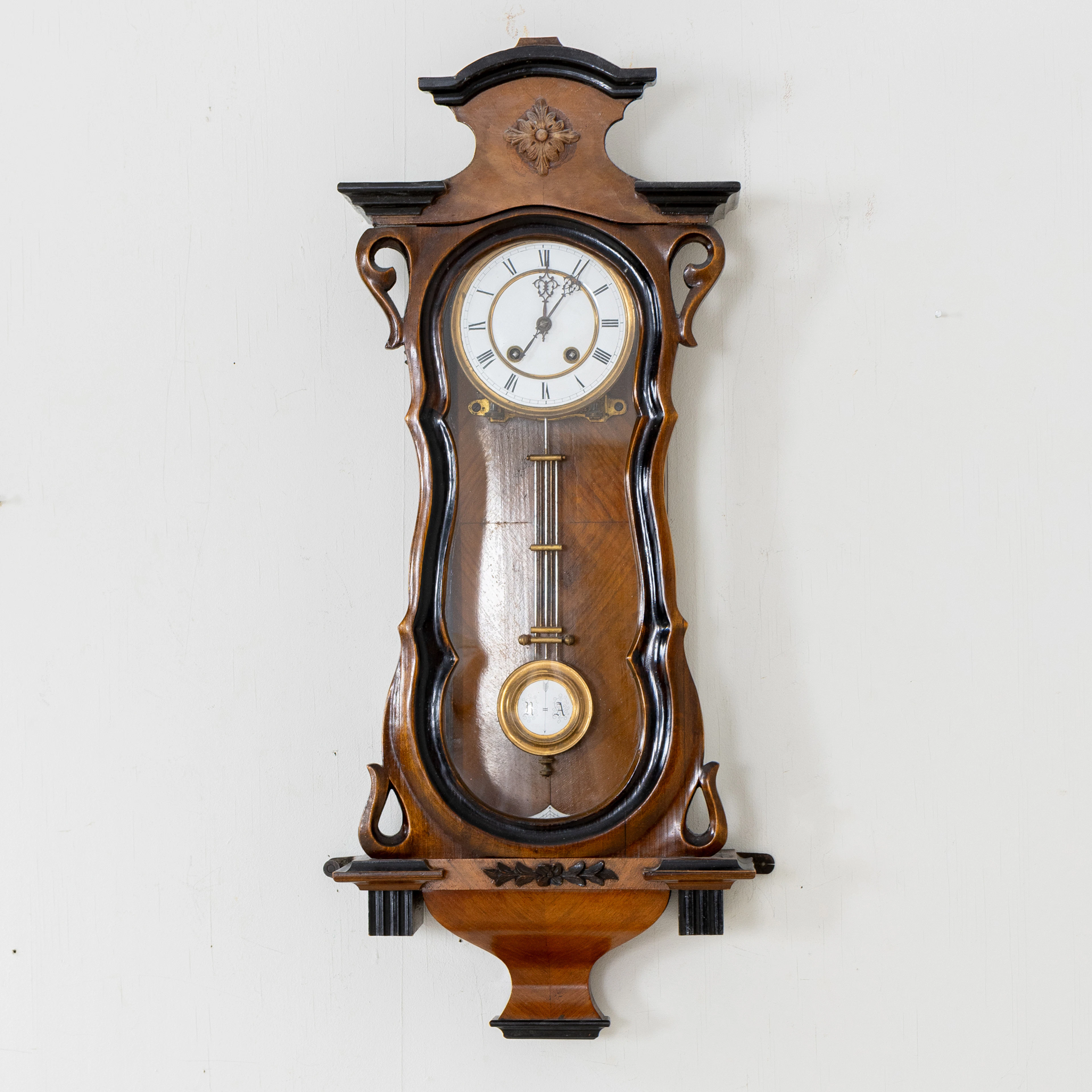 WANDUHR, Pendeluhr, Neo-Rokoko, spätes 19. Jahrhundert