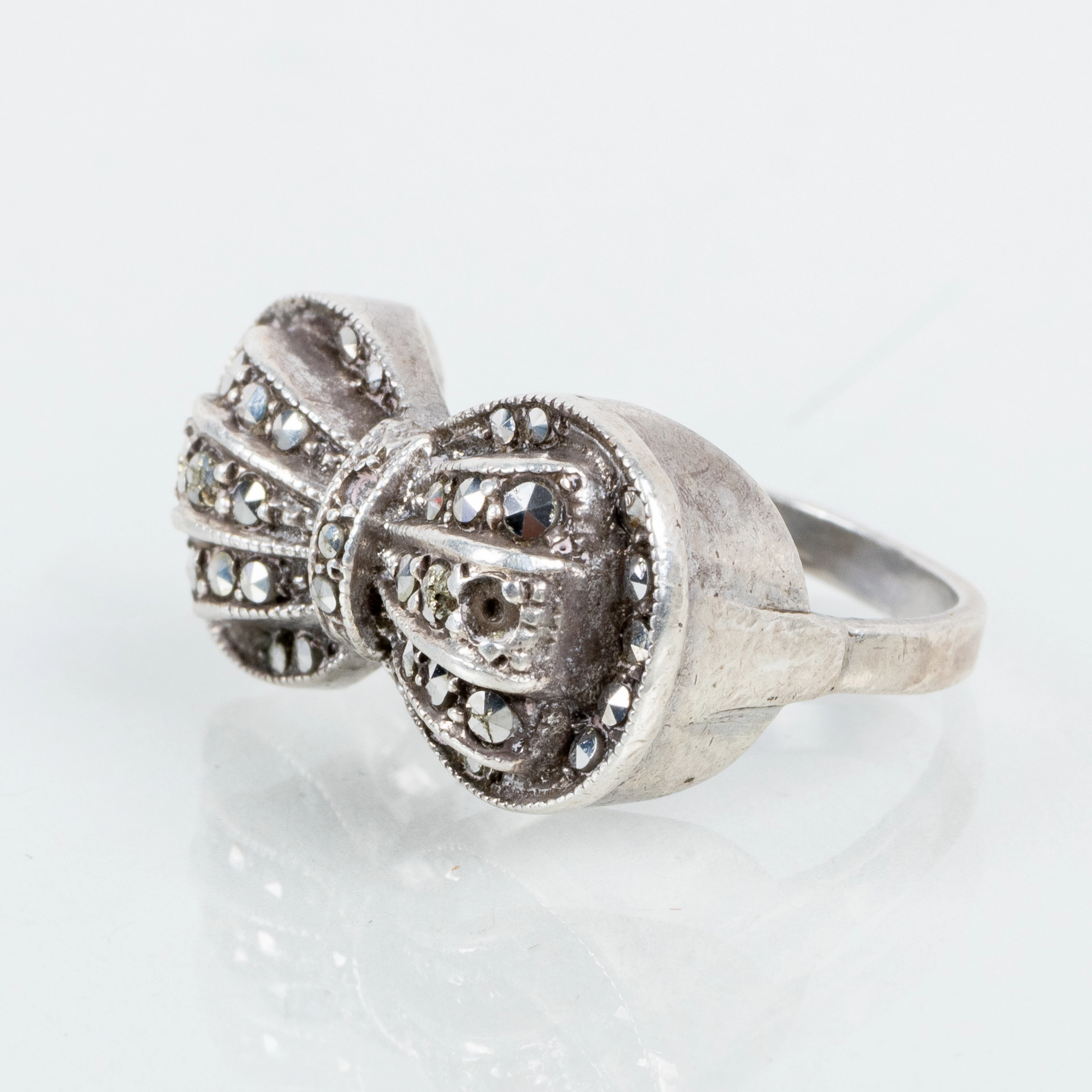 RING, Silber, mit Markisen, Mitte des 20. Jahrhunderts