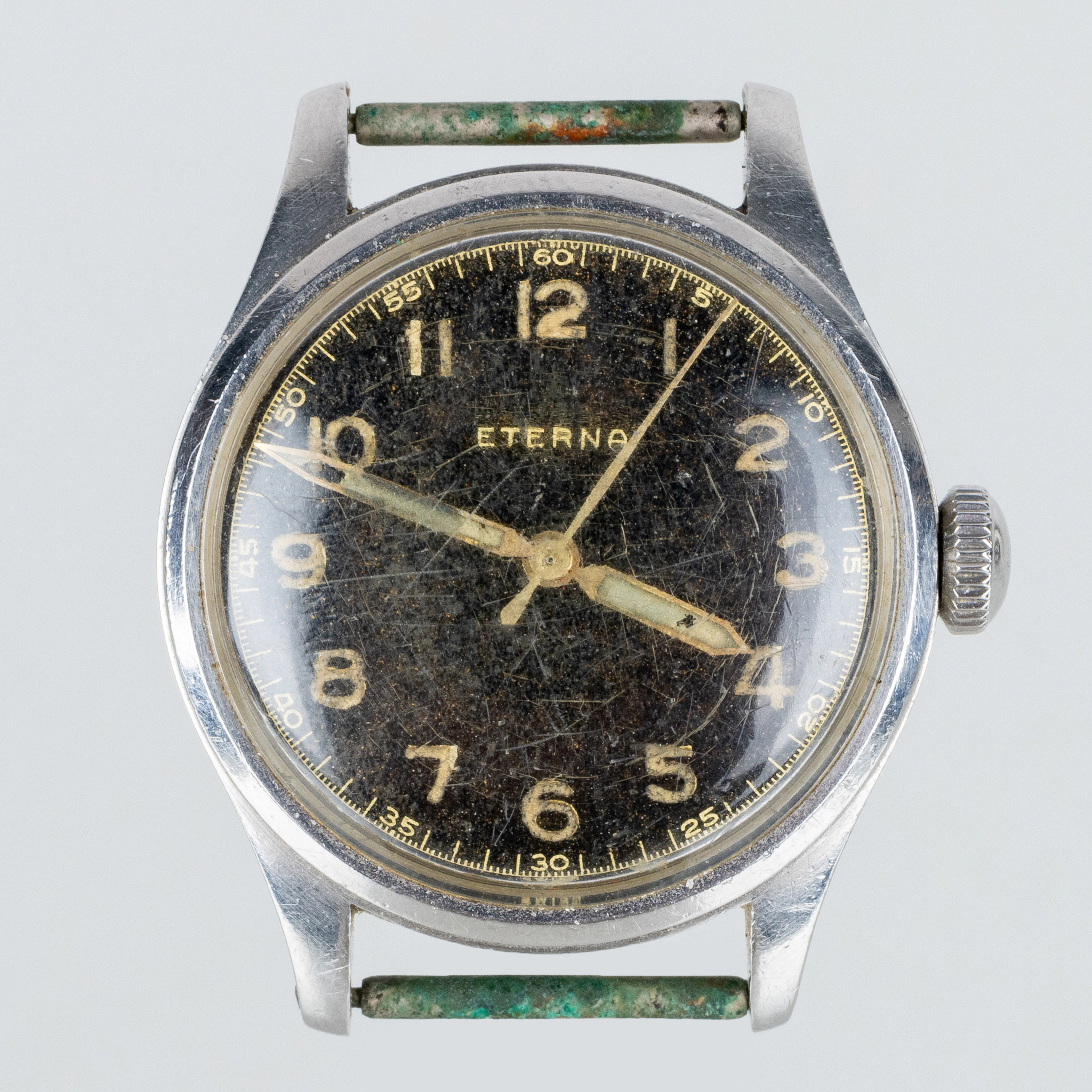 RELOJ DE PULSERA DE HOMBRE, Eterna, acero, mediados del siglo XX