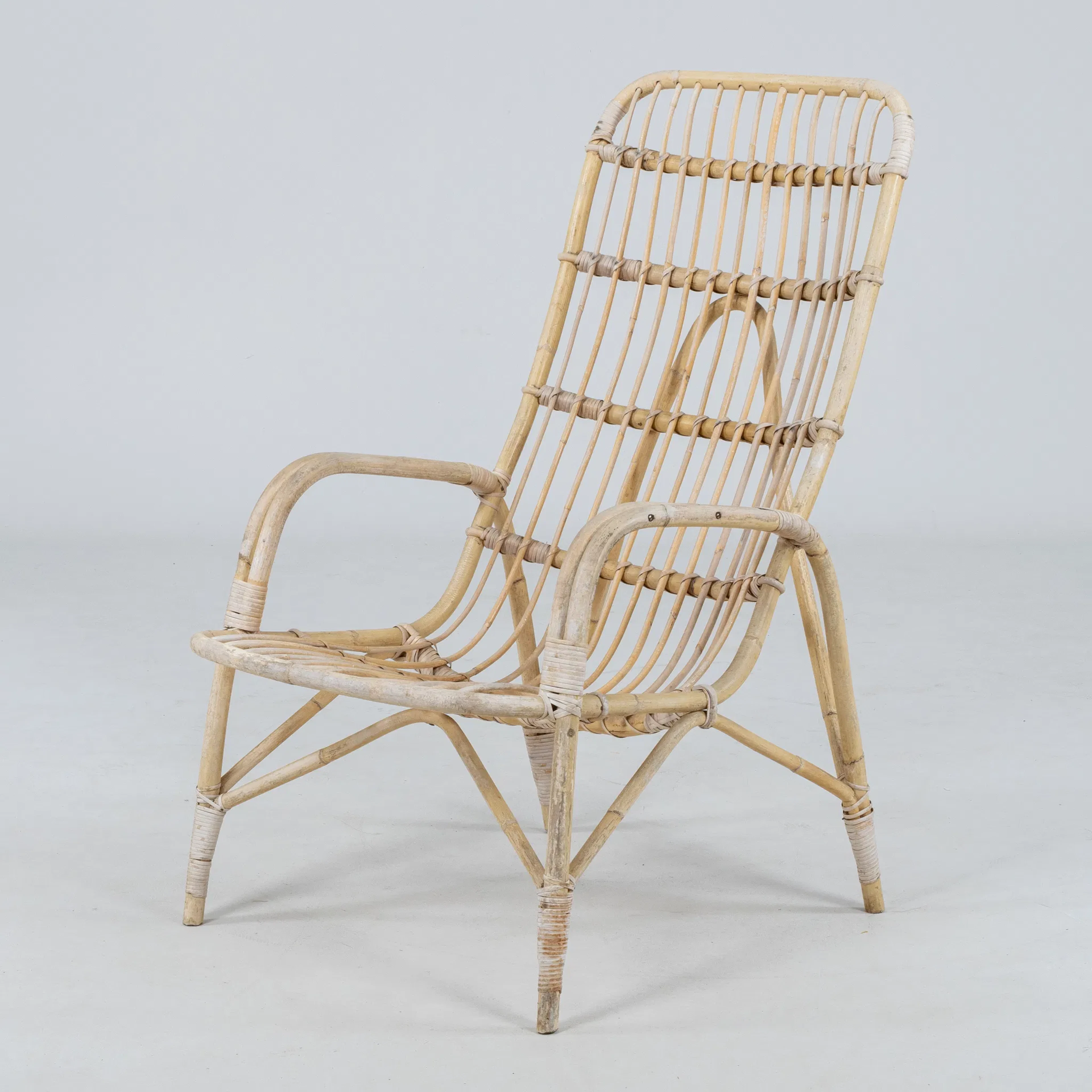 SILLÓN, bambú y ratán, mediados del siglo XX