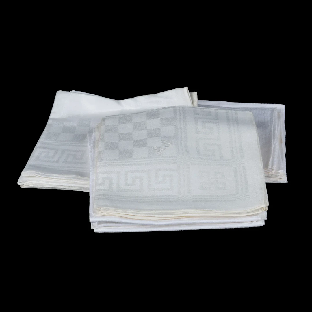 SERVILLETAS, 10+5 piezas, mástil de lino, siglo XX