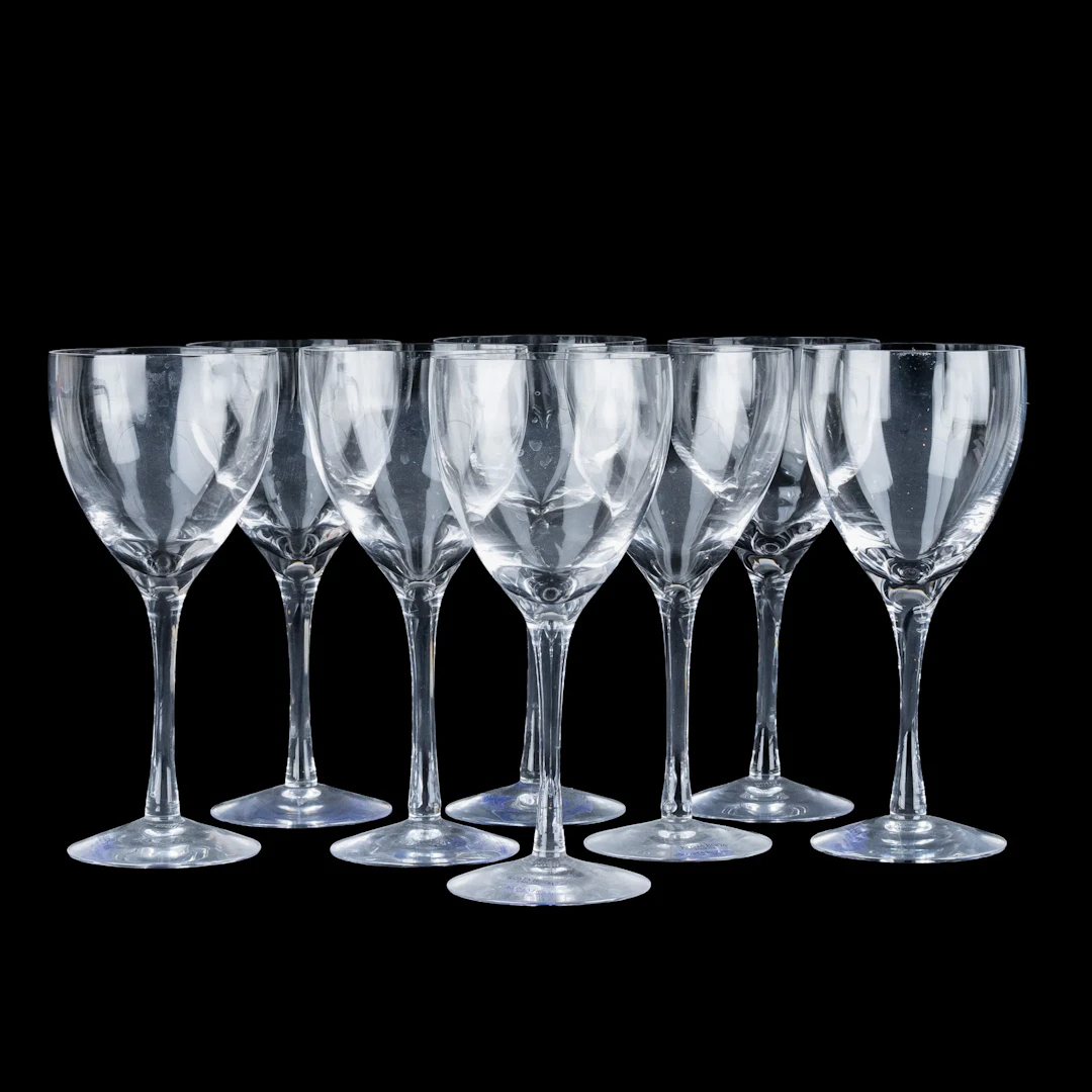 BERTIL VALLIEN, 8 copas de vino, "Chateau", Kosta Boda