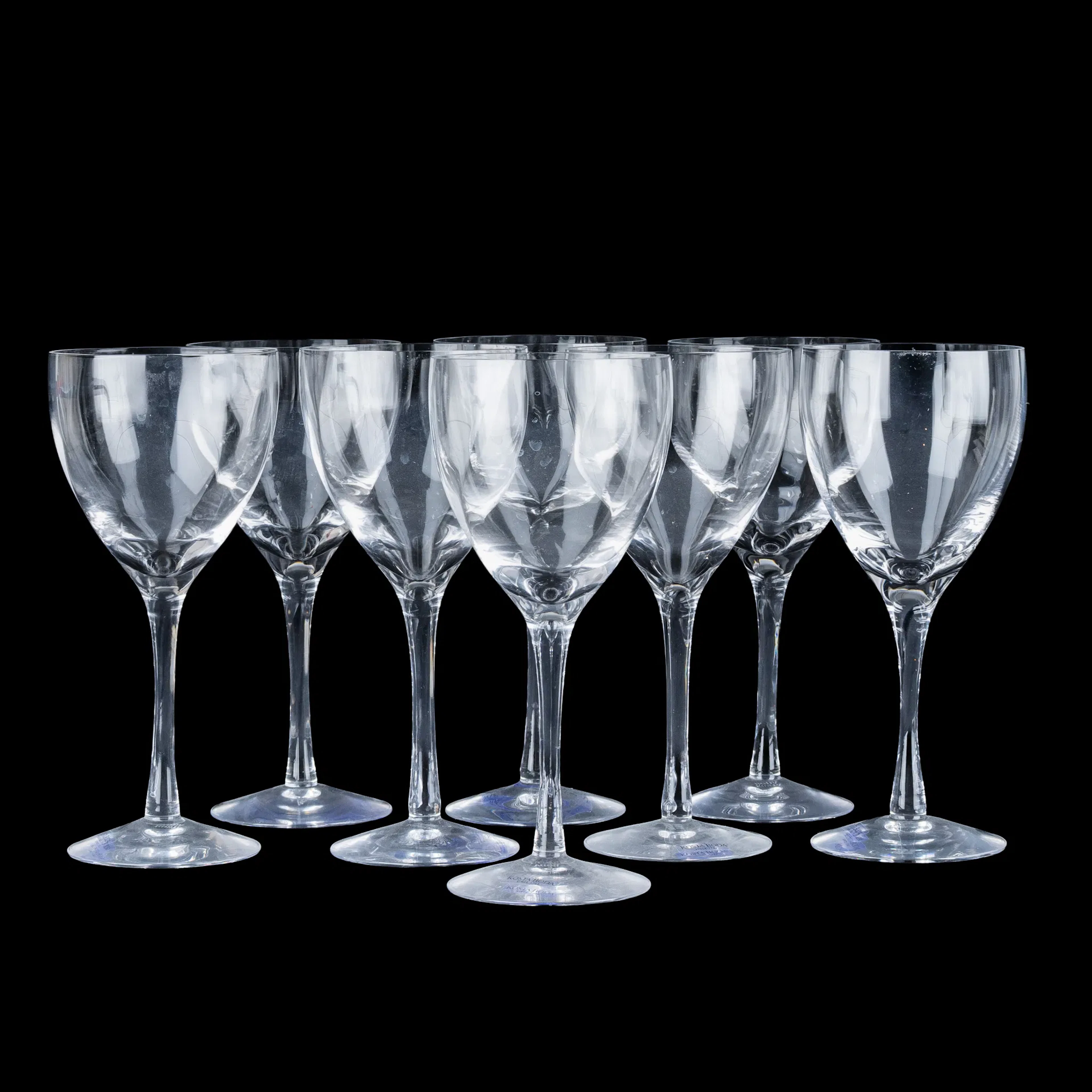 BERTIL VALLIEN, 8 copas de vino, "Chateau", Kosta Boda
