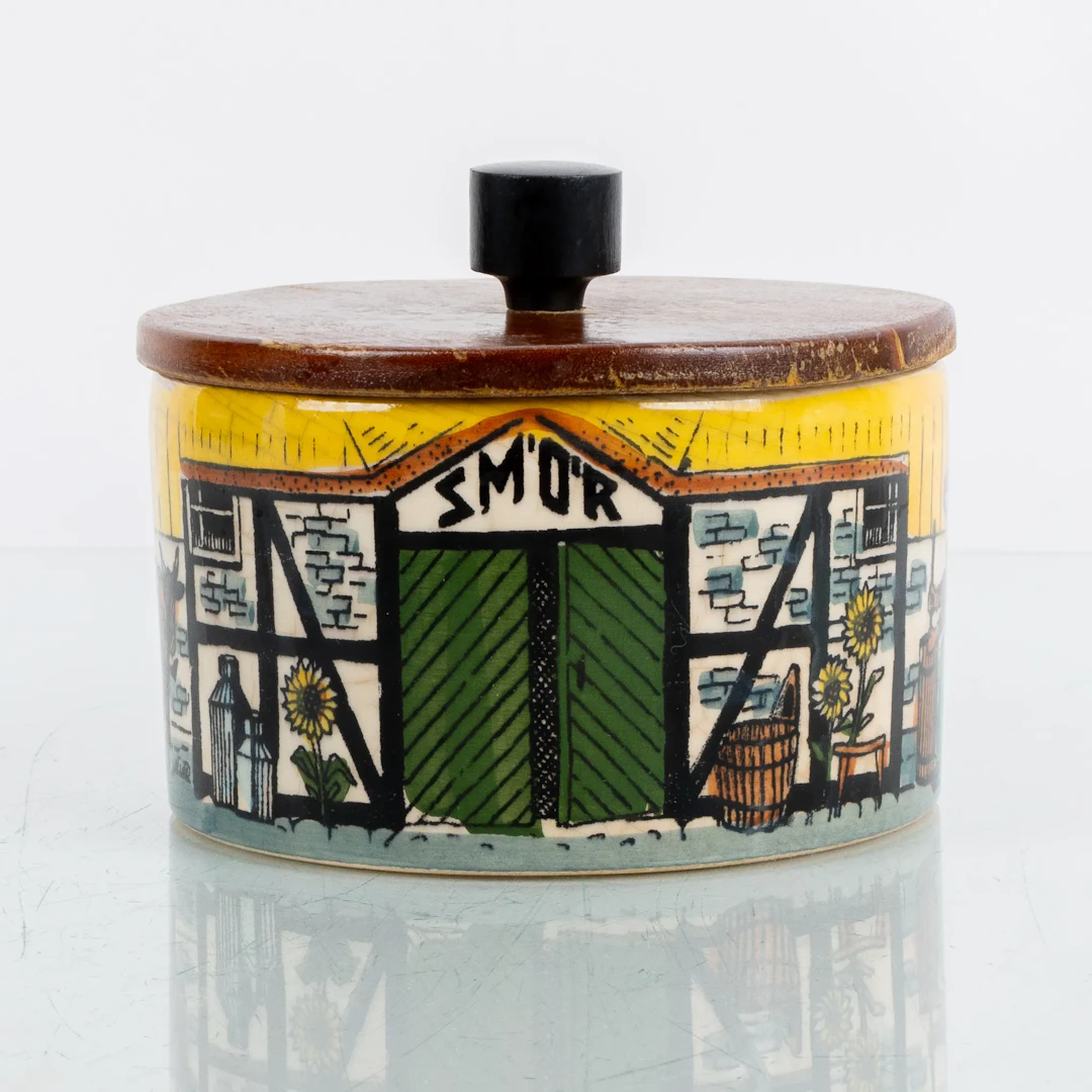 LID jar, porcelana, Geo Wide, Deco Hälsingborg, años 50